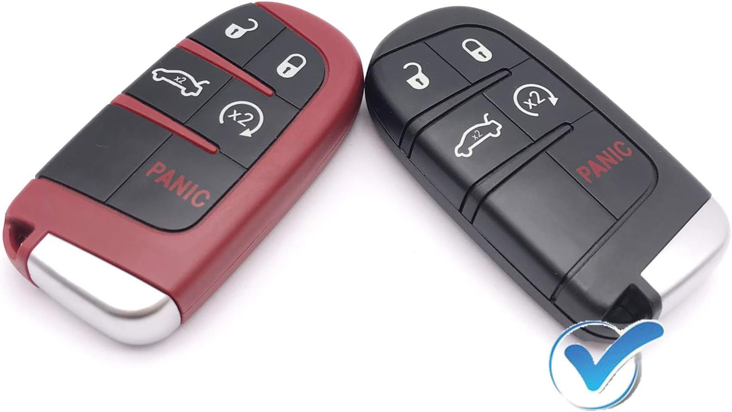 Key Fob Cover Case Fit for Jeep Grand Cherokee Wrangler Compass Cherokee Renegade Patriot Grand Comander for Chrysler 300 200 Dodge Charger Challenger Dart Durango Journey Renegade Fiat (Black) image number 1