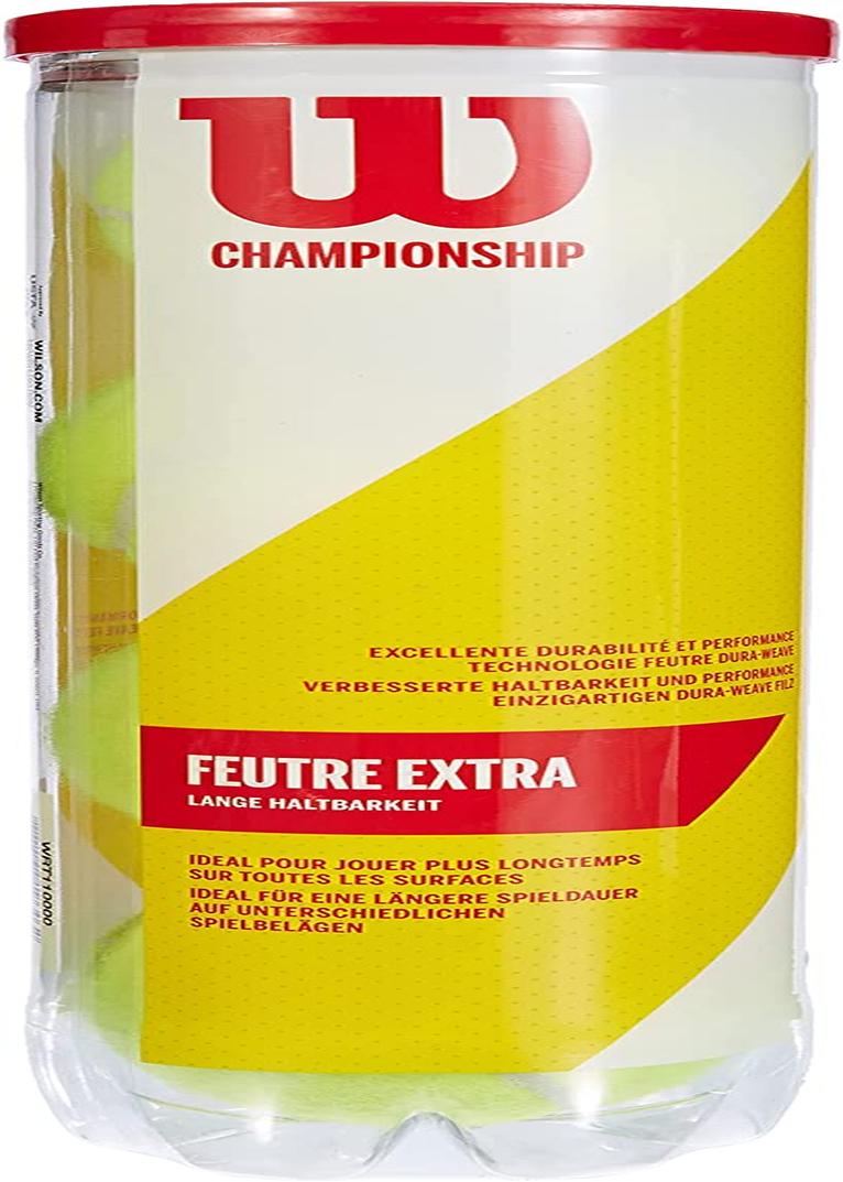 WILSON WRT110000 Championship Extra Duty Tennis Ball, 4 Piece Yellow & US OPEN XD Tennis Ball, 4 Ball image number 3