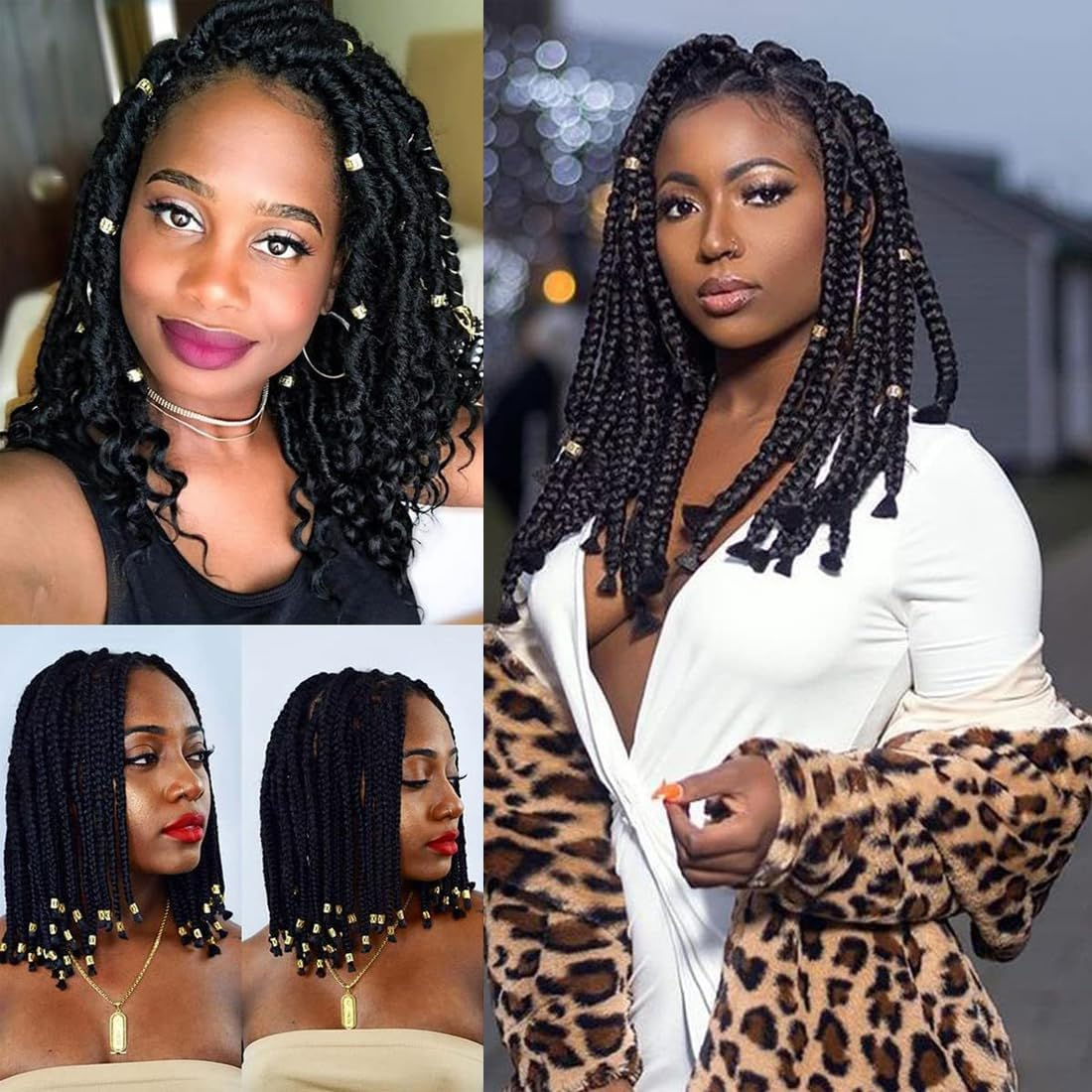 BEPSYOM Pack of 60 Aluminium Dread Lock, Metal Cuffs Dreadlocks, Hair Accessories, Braiding Hair Jewellery, Dreadlocks Accessories (Gold)