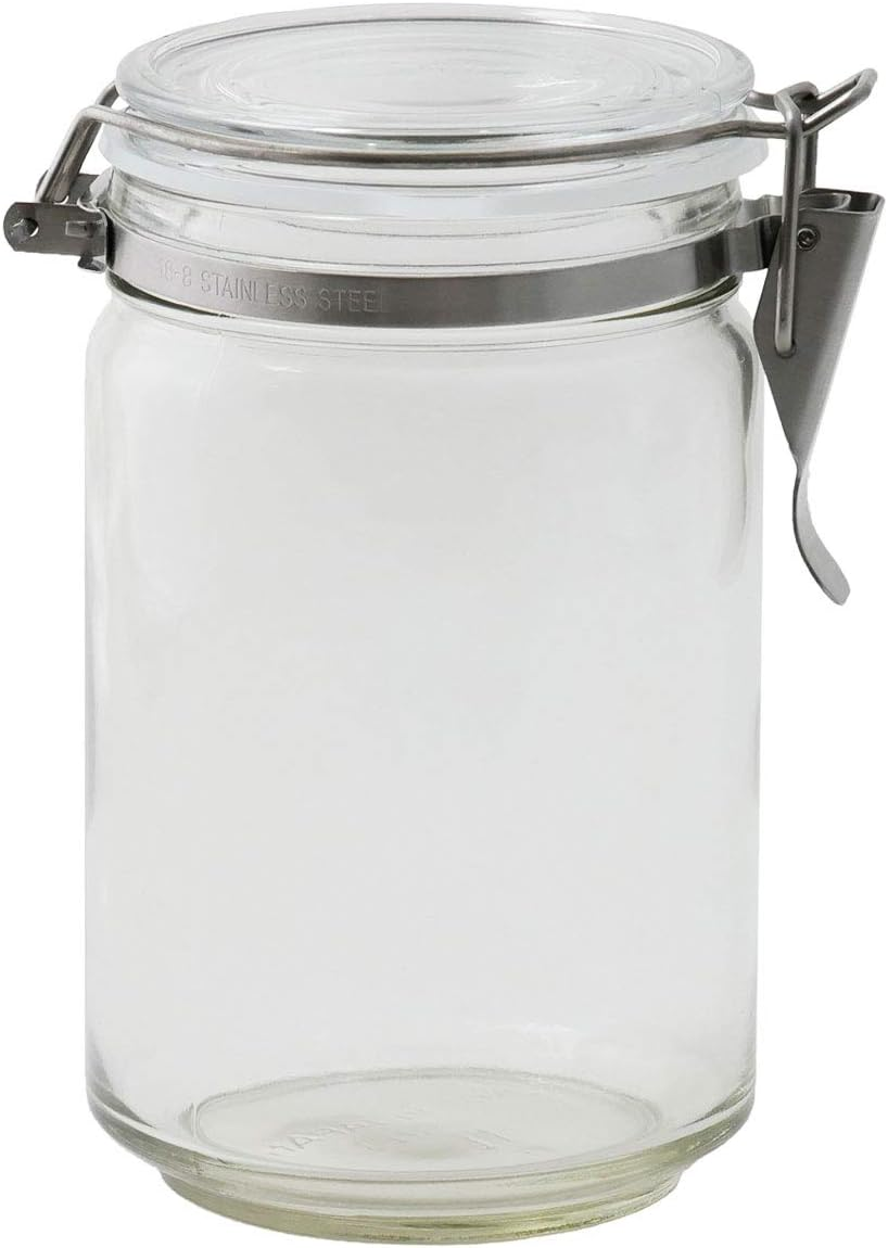 Ishizuka Glass M-6687 Aderia Canister Storage Bottle, Antibacterial Sealed Storage Container, 19.7 Fl Oz (550 Ml), Fruit Liquor Bottle, Glass Bottle, Plum Bottle, Sealed Container