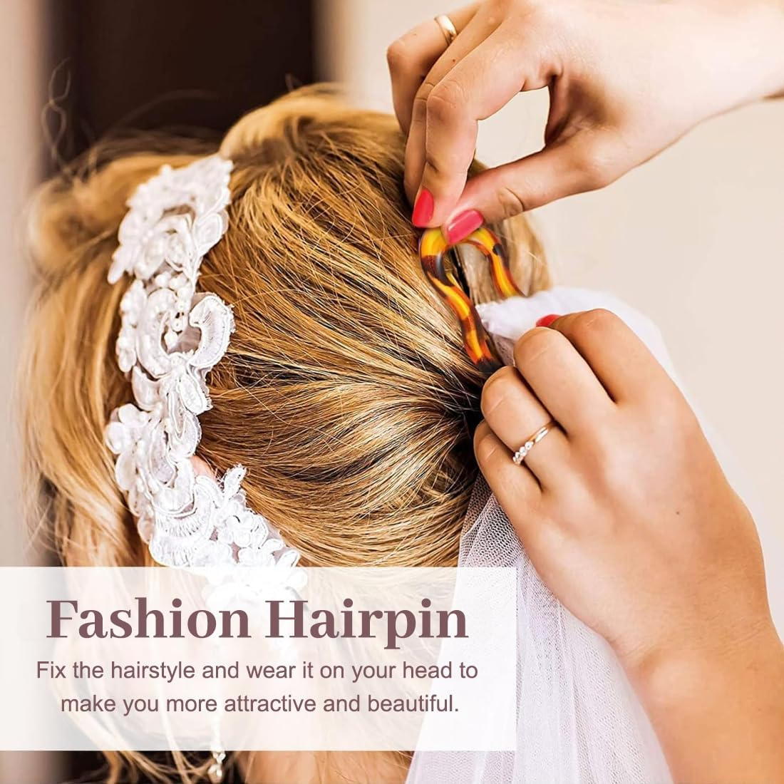 AFCJLTO Pack of 4 French Hair Pins U Shaped Hairpin Large French Twist Hair Pin Hair Pins French Clip for Women Girls All Hair Types image number 1