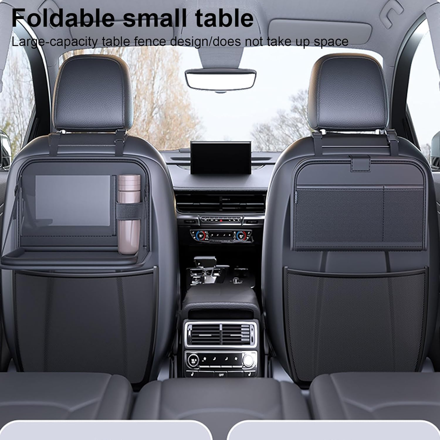 Car Tray for Kids - Storage Foldable Rear Desk Laptop Holder | Car Desk for Kids,For Long Ride Toddler Airplane Camping Snack Time Eating Office Work Passenger image number 1