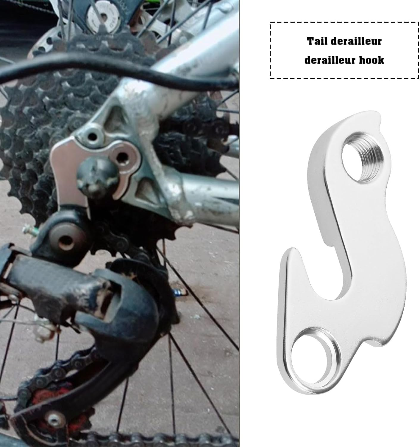 Emsea 2PCS Mech Derailleur Hanger Derailleur Hook Bicycle Tail Hook Rear Derailleur Hook Aluminum Alloy with Screws for MTB Mountain Road Bike Cycling Bicycle image number 5