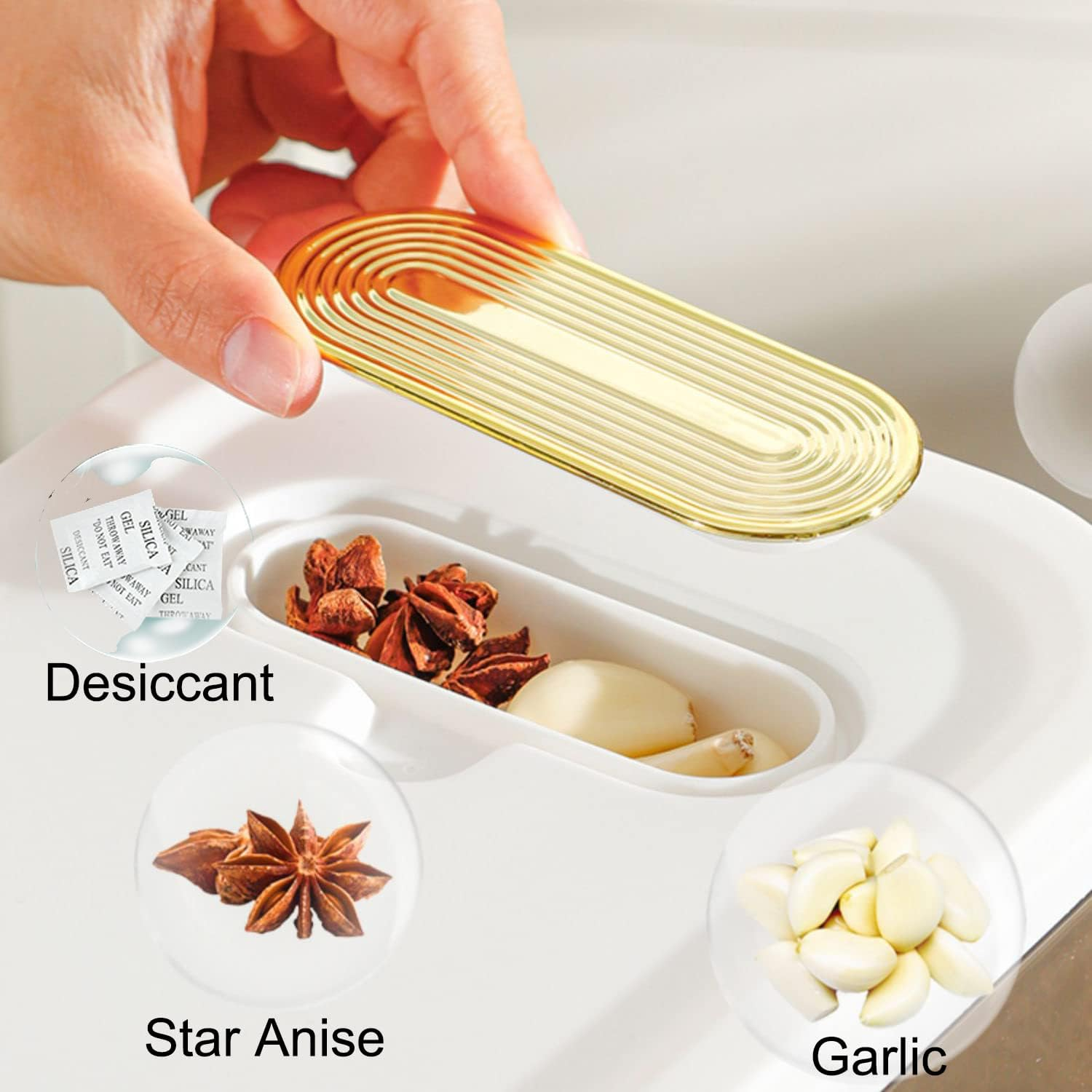 Sooyee 20Lbs Rice Dispenser, Large Grain Container Storage with Lid Measuring Cylinder Moisture Proof Household Cereal Dispenser Bucket for Kitchen Soybean Corn,Clear and White image number 5