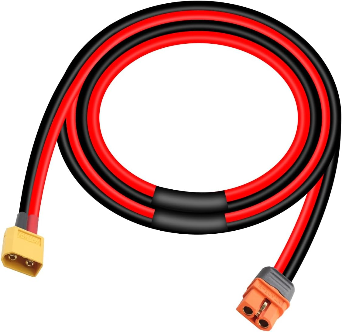RIIEYOCA XT60I to O Ring Terminal Cable,Xt60I Female to O Ring Connector Cable,With 1M 12AWG Silicon Wire,For RC Lipo Battery FPV Racing Drone(1M/3.3Ft)