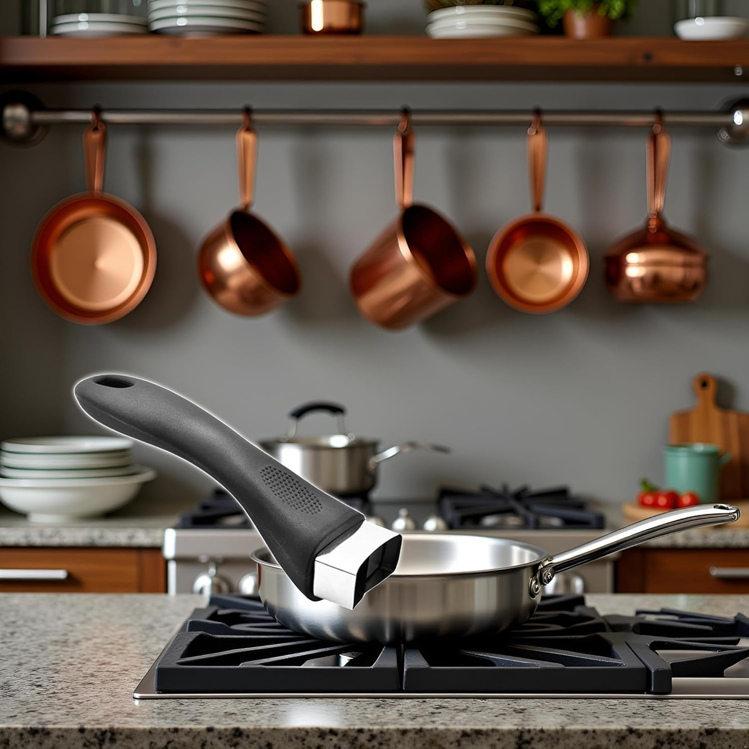 Pot Handle，Pot Handles Replacement Scald-Proof Long Handle Replacement Removable Handles with Screw for Pots and Pans Kitchen Craft Cookware image number 1