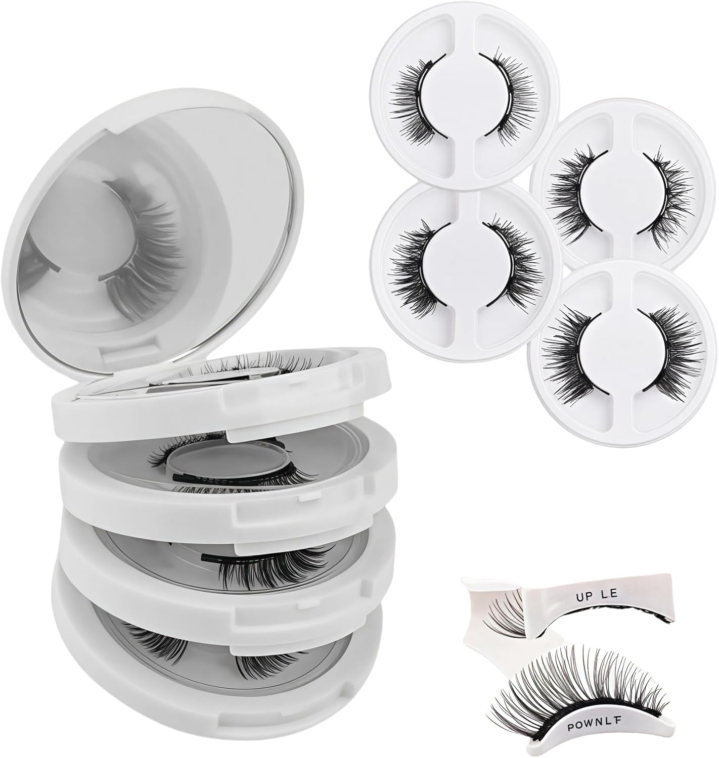 Magnetic Eyelashes 4 Pairs, Long Lasting Reusable with Applicator, Cat Eye Black Curly Wispy Thick Fluffy,No Need Glue 3D Look Eye Makeup,Waterproof, Easy to Wear.