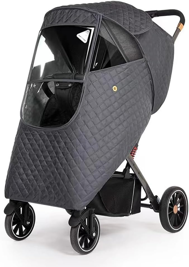 Winter Stroller Weather Cover, Stroller Raincoat, Universal Windshield Cover,Three Layers of Cotton, Two-Way Adjustment, Environmentally Friendly Material, Comfortable and Breathable