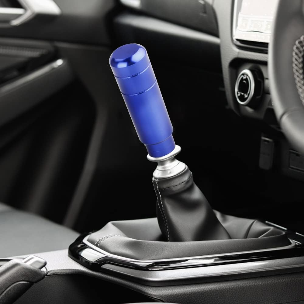 BARTOO Aluminum Alloy Heavy Weighted Shifter Knob, 5" Auto Gear Shift Knob, Car Gear Lever Stick Shifter Handle,With 3 Threaded Adapters M8 M10 M12,Fit Most Automatic Manual Vehicle (Blue) - Blue image number 3