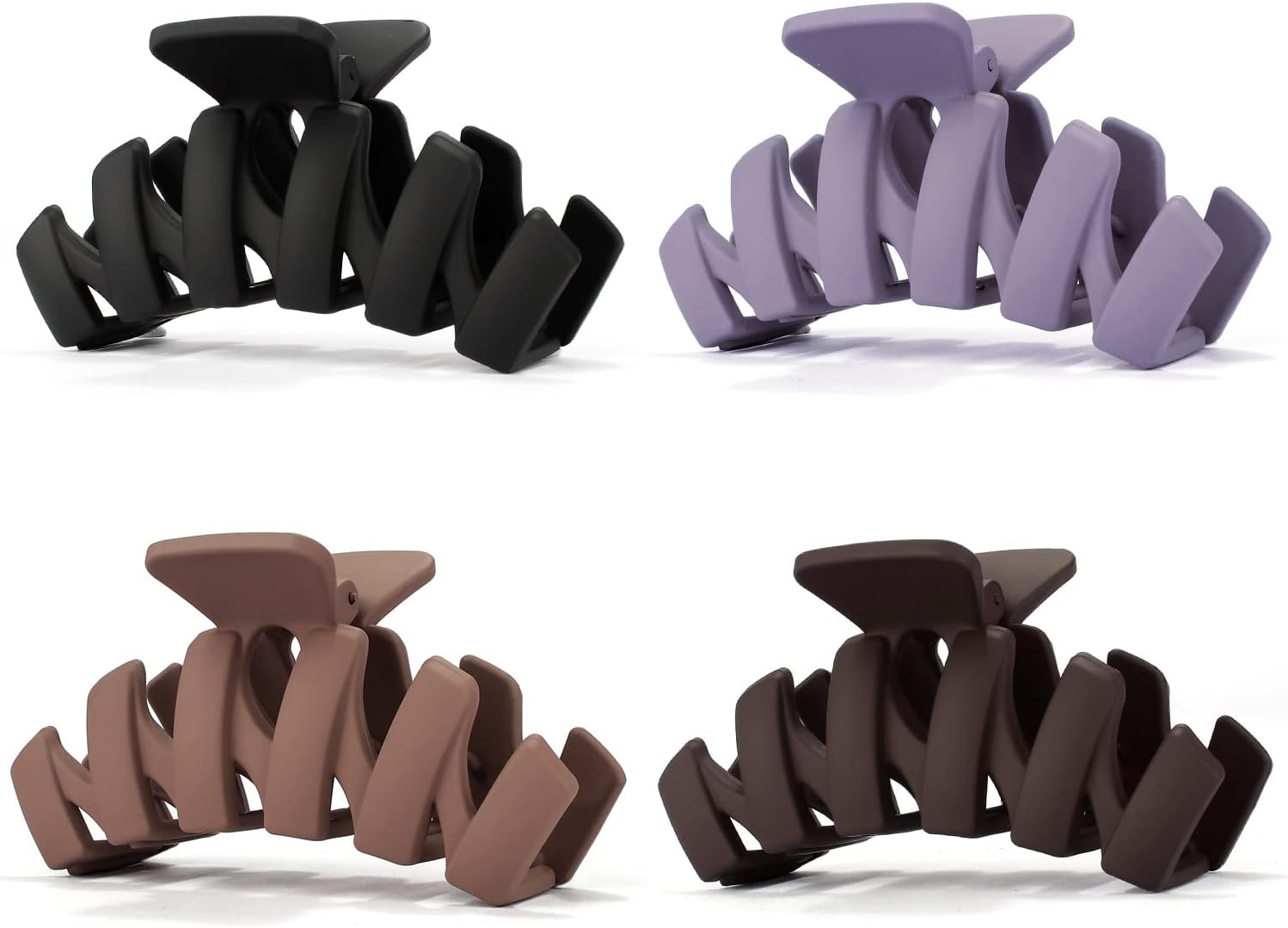 Supoo 4Pcs Large Claw Hair Clips for Thick & Thin Hair - 4.3" Strong Hold Jumbo Matte Banana Jaw Clips, Cute Hair Accessories & Gifts