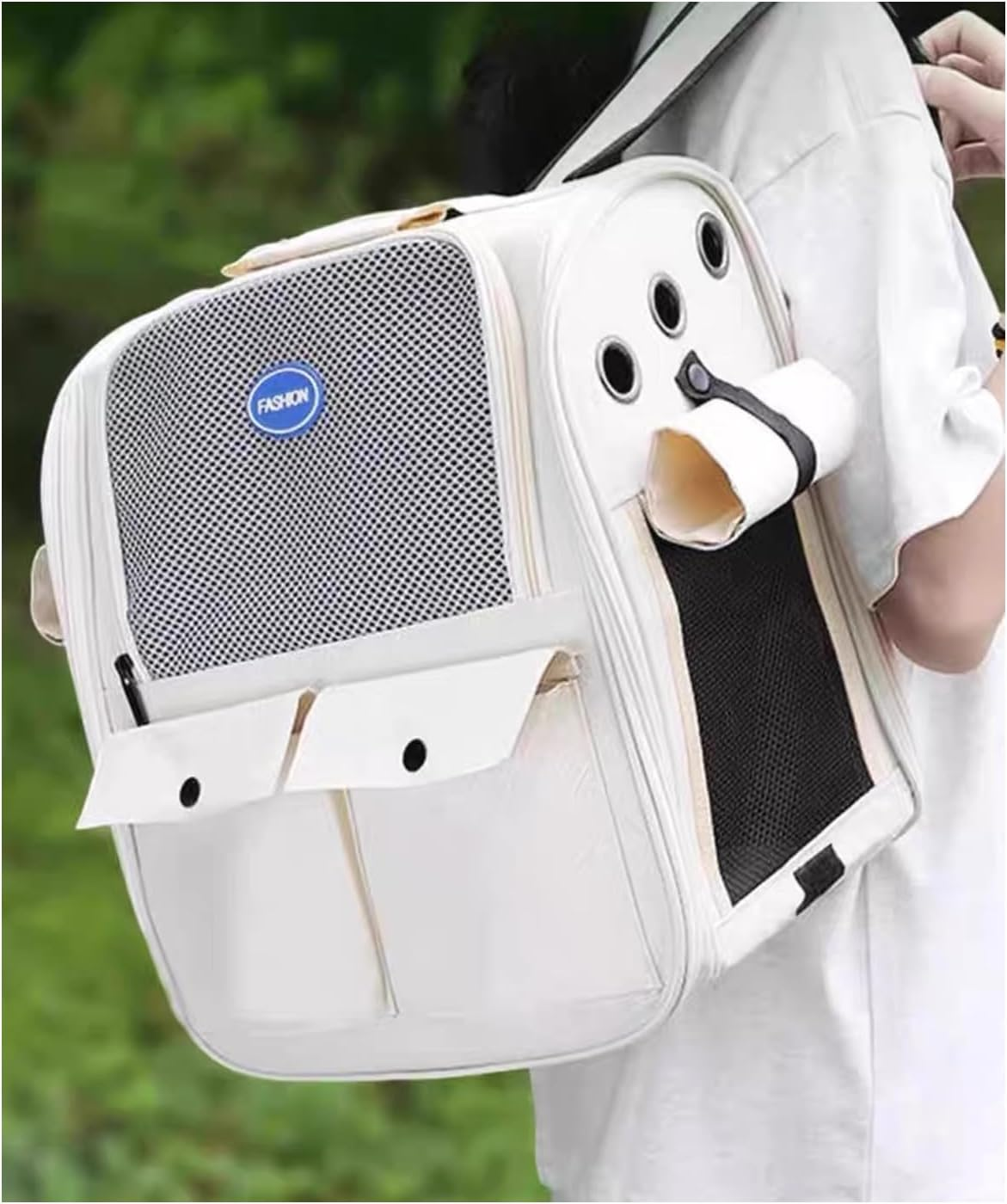 Portable Pet Carrier Backpack for Cats, Dogs and Small Animals up to 20Lbs L Ventilated Mesh Design L Airline-Approved L Ideal for Travel, Hiking, Camping (Grey) image number 5