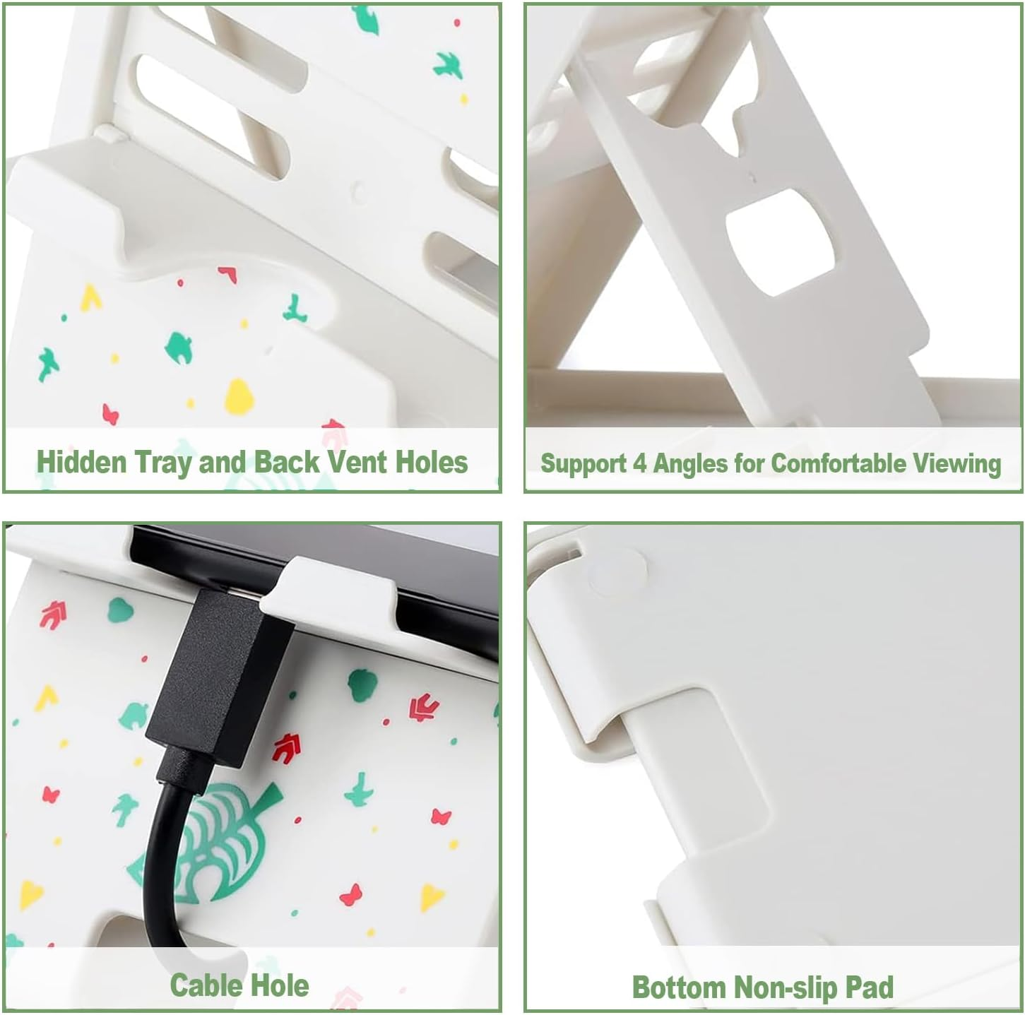 IONPSHG Switch Stand for Nintendo Adjustable Foldable Portable Stand Compatible with Switch OLED Switch Lite and Steam Deck Anti-Slip Gaming Accessories with 4 Height Settings image number 5