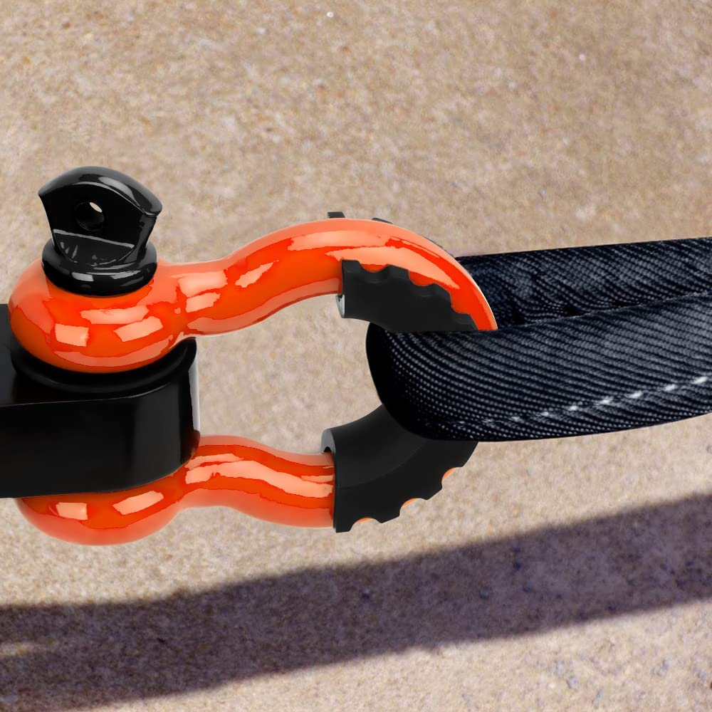 LIBERRWAY Shackles 3/4" (2 Pack) D Ring Shackle Rugged off Road Shackles 28.5 Ton (57,000 Lbs) Maximum Break Strength with 7/8'' Pin Heavy Duty D Ring for Vehicle Recovery, Orange