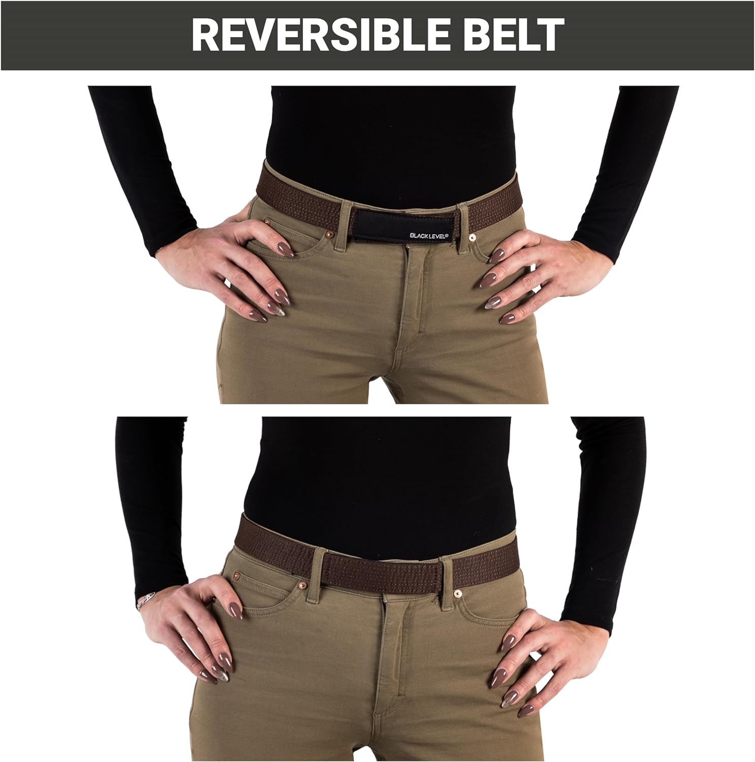 BLACKLEVEL Buckle-Free Belt | Men and Women | Metal-Free Belt | Comfortable and Lightweight | Hook and Loop Fastener | Precise Fit image number 5