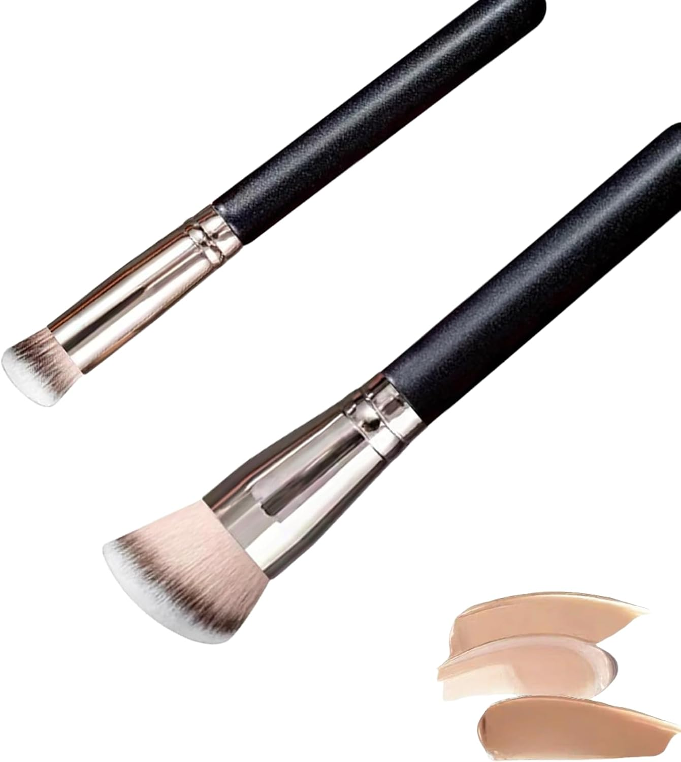 Foundation Brush and Concealer Brush Set for Flawless Makeup Application Perfect for Any Look, Premium Contour Makeup Brush Ideal for Blending Liquid, Buffing Cream, Sculpting & Applying Mineral Cosmetics (Black) image number 5