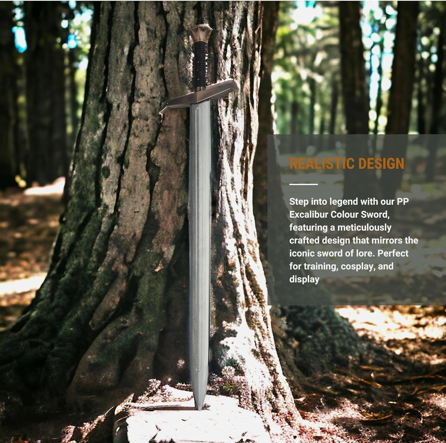 Wilora Excalibur Training Sword - ABS Plastic, Realistic Medieval Practice Sword