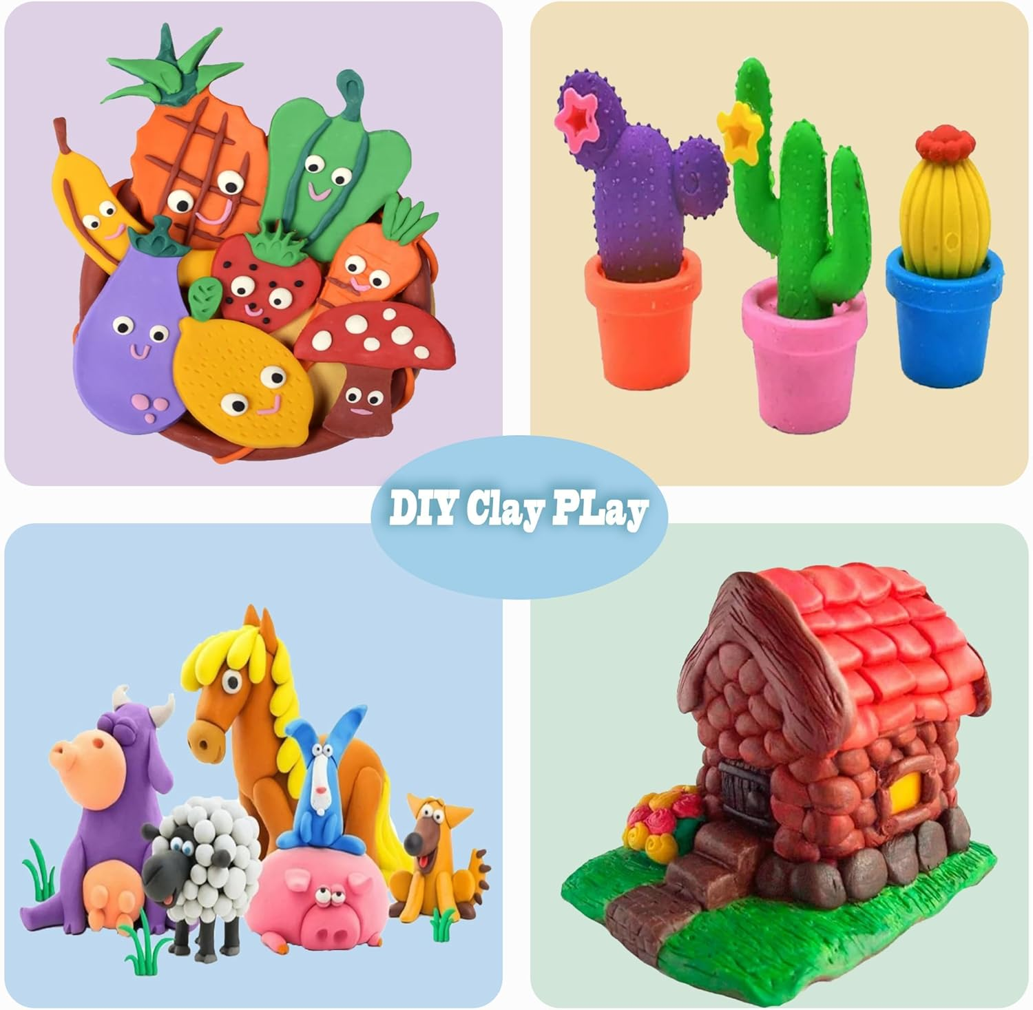 Polymer Clay 50 Colors,Yowamho Modeling Clays for Kids DIY Starter Kits, Oven Baking with Sculpting Tools, Ideal for Children Adults and Artists image number 1