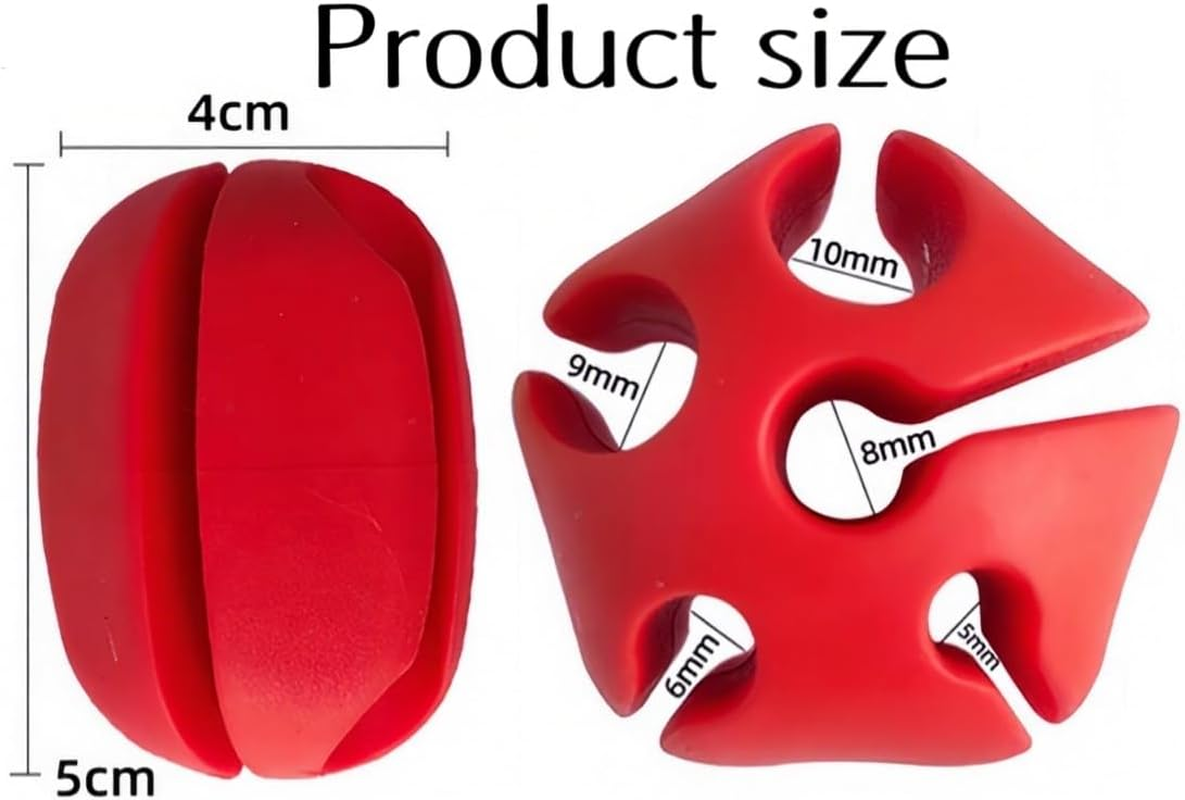 Shuoteng Silicone Fishing Rod Clips, 10Pcs 5 Hole Portable Fishing Rod Fixed Balls, Portable Fishing Rod Fixed Ball Rubber Fishing Pole Clips image number 6