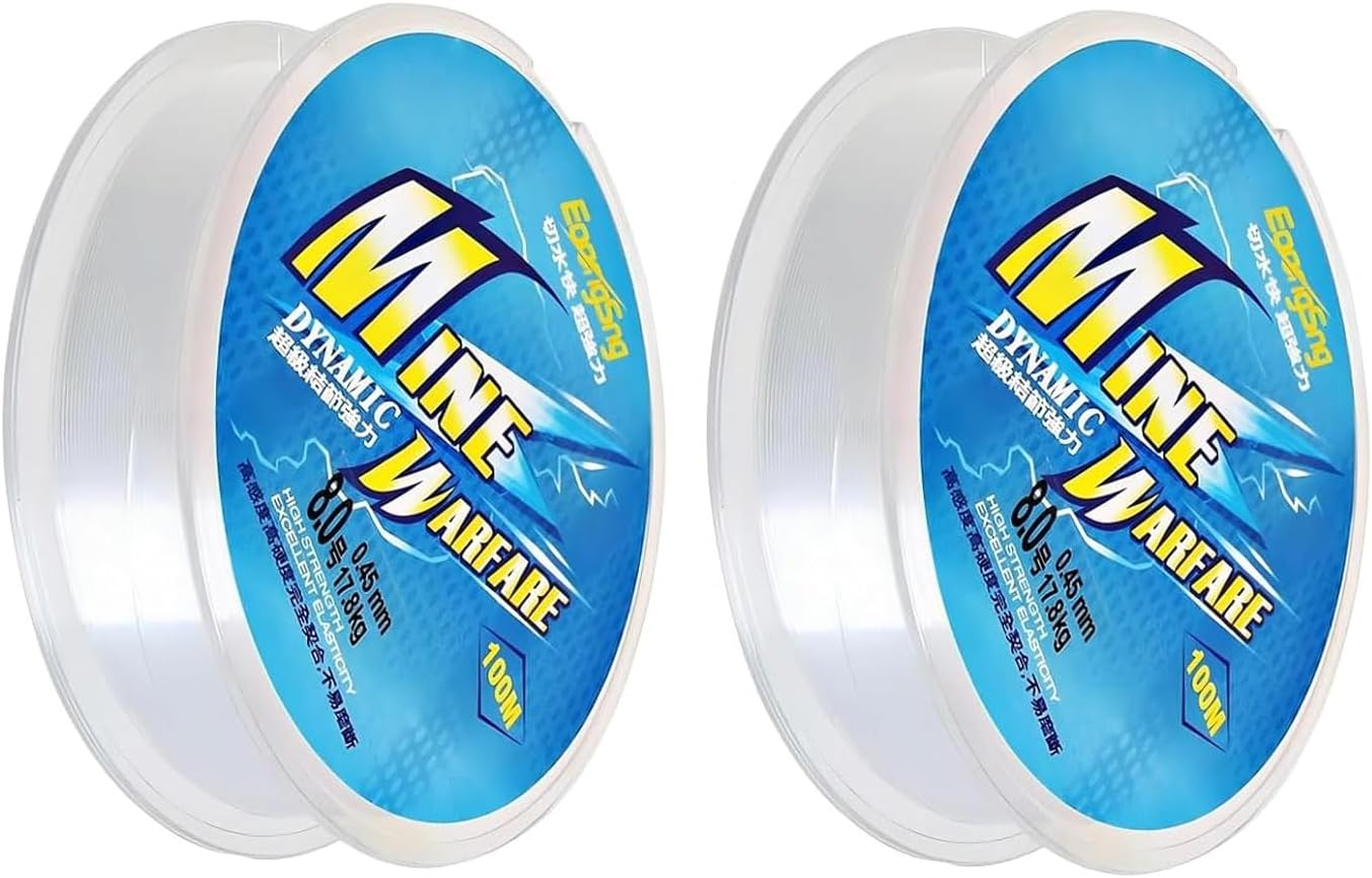 2 Roll Fish Line Nylon Thread Clear Fishing Wire for Hanging Decorations - Strong Clear String (Blue 8.0) image number 2