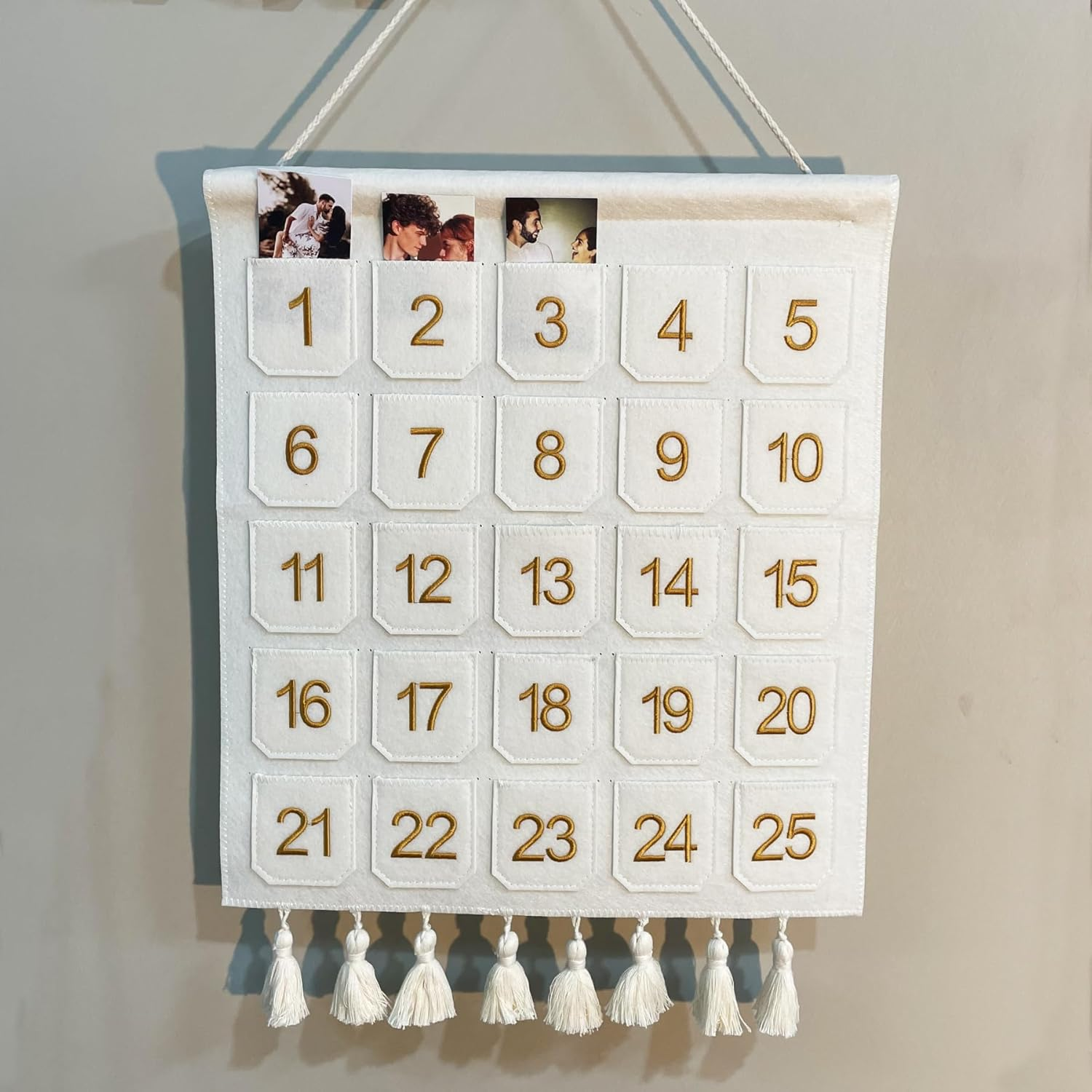 Christmas Countdown Advent Calendar with Pockets,Christmas Picture Countdown Board,Photo Advent Calendar- Advent Calendars for Kids Chocolate & Candy image number 4