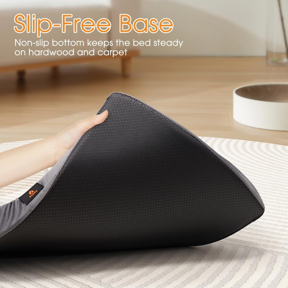 Dog Bed Orthopedic Pet Bed for Medium Dogs, Memory Foam Neck Support Couch Pet Sofa with Removable Washable Cover, Non-Slip Bottom Medium Dog Couch Bed, Grey image number 6