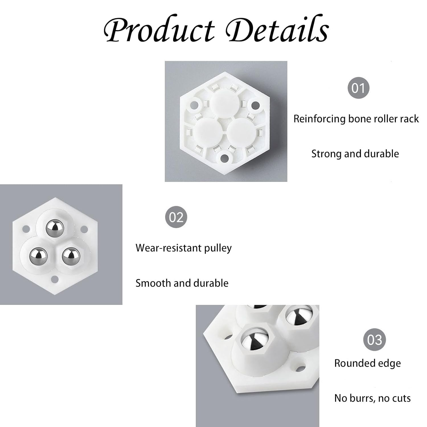 Mini Casters 12Pcs 360&deg;Rotation Self Adhesive Caster Wheels Pulley Wheel Rollers Stainless Steel Swivel Wheels for Kitchen Counter Trash Can Storage Box Furniture(Black) image number 1