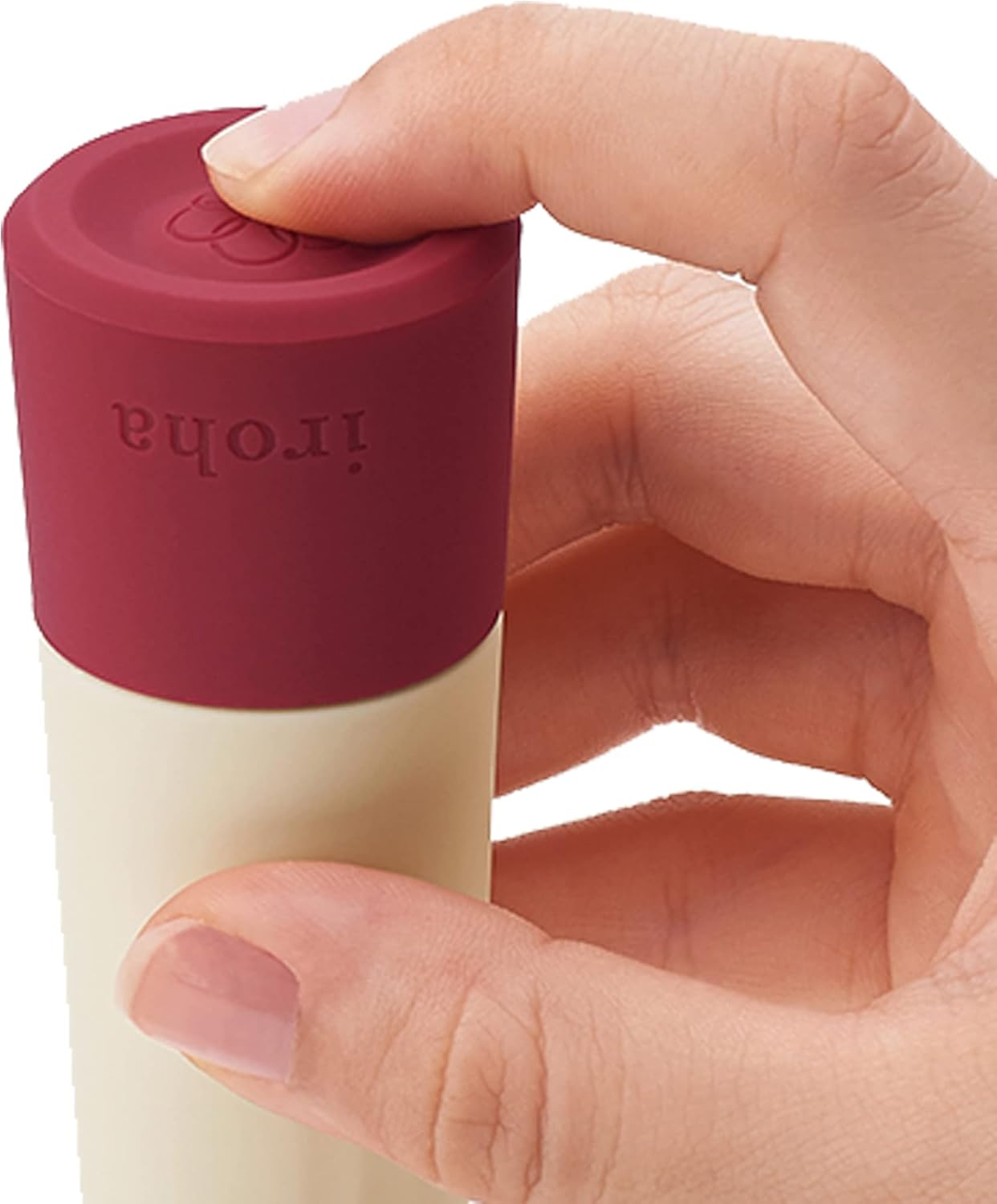 Iroha Rin Akane Burgundy Women Soft Touch Silicone Vibrator Adjustable Strengths Battery Operated Stick Shaped image number 6