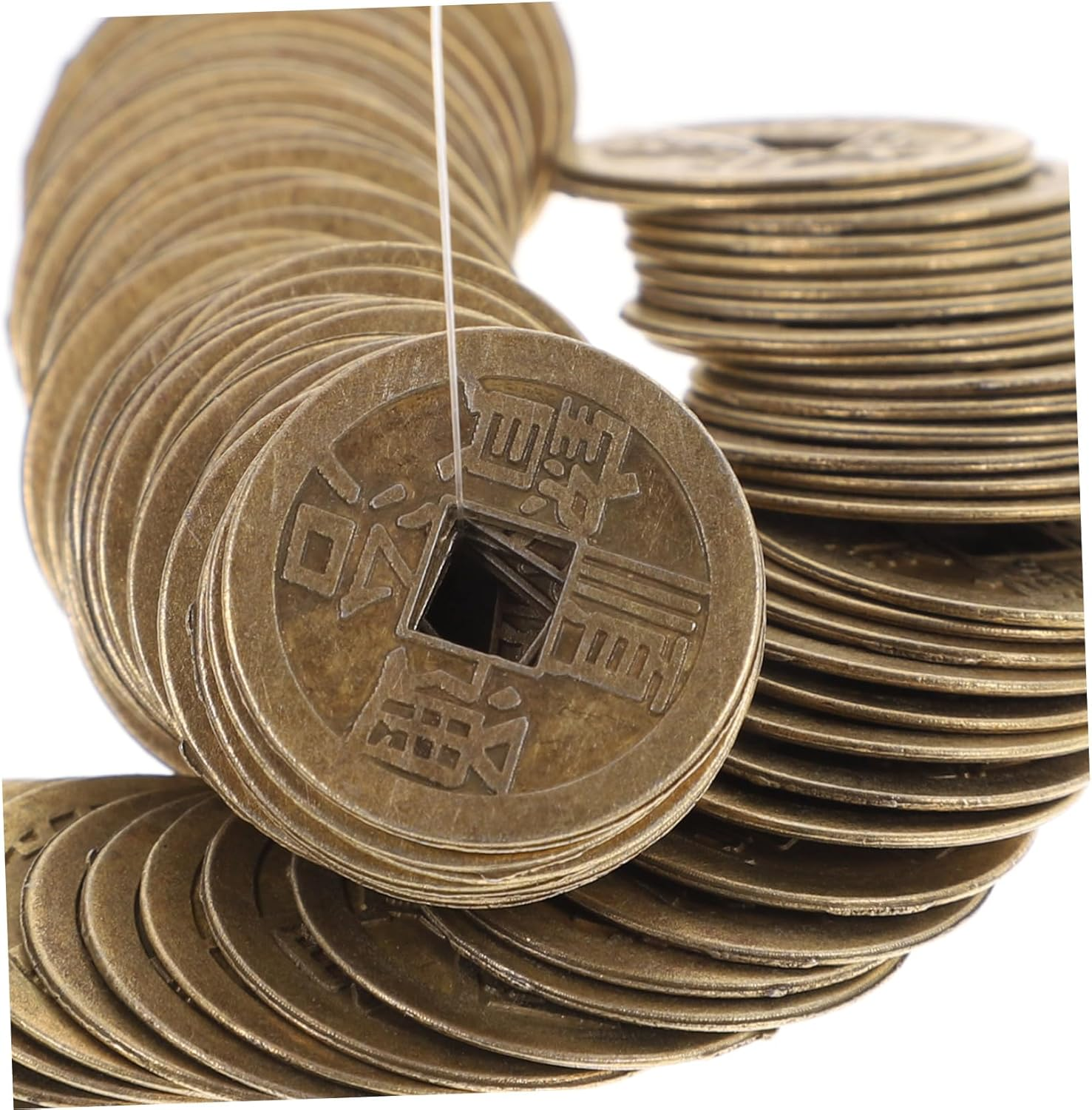 Tofficu 100Pcs Ancient Chinese Coins Fake Pirate Coin Cars Playset Chinese New Year 2023 Feng Shui Coins Chinese Money Coins Pirate Decor Antique Coins Emperor Lucky Coin Copper Das image number 6