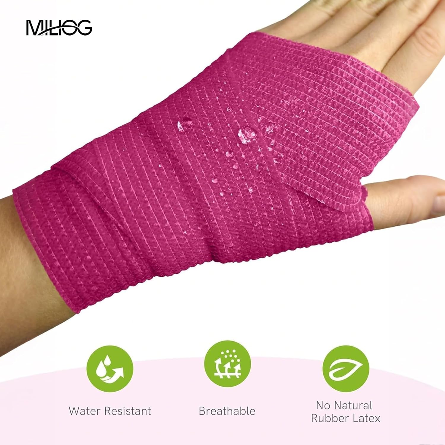 Self-Adhesive Bandage Wrap 6 Rolls - 2" X 5 Yards Cohesive Tape for First Aid, Sports, Kids & Pets image number 3