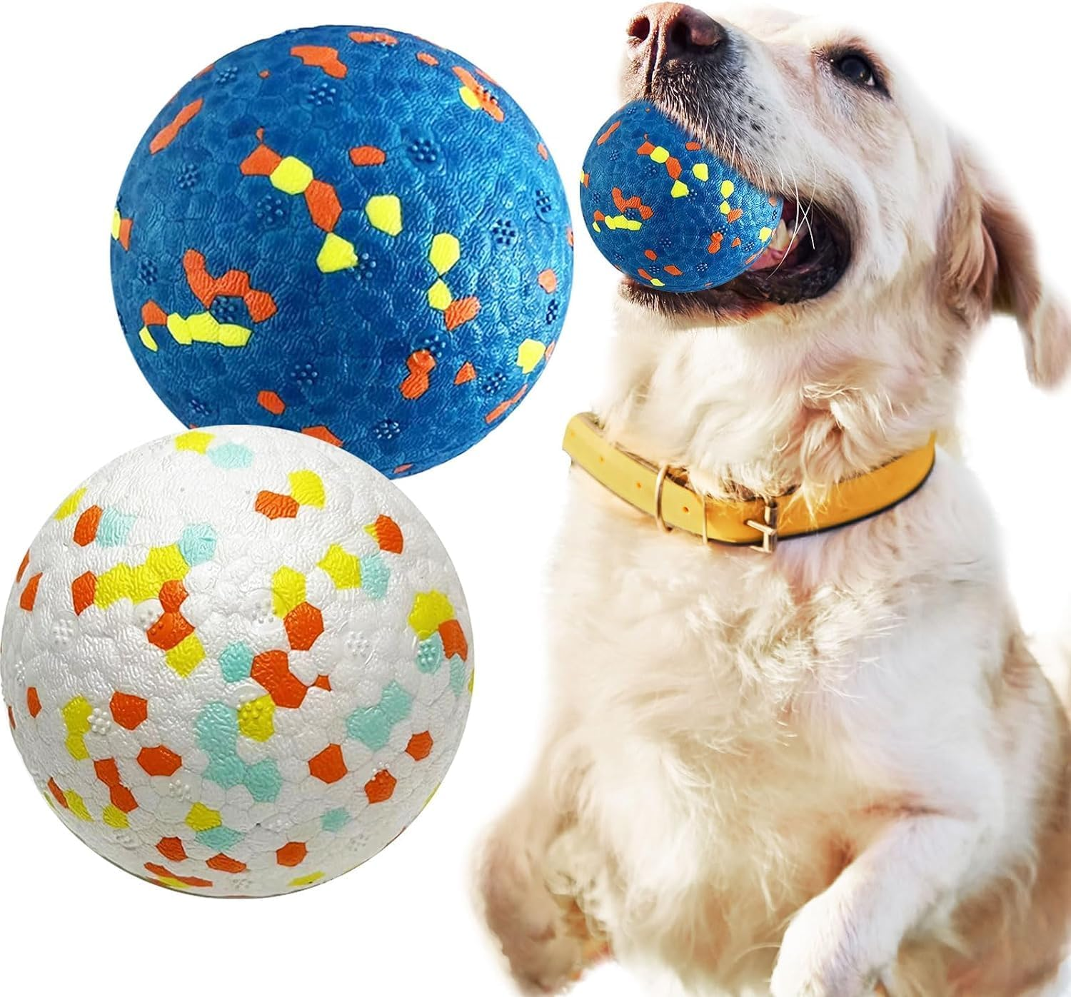 2 Pack Dog Toy Balls Indestructible Dog Tennis Ball Aggressive Chewers 3Inch/7.5Cm Dog Toys for Medium Large Dogs Interactive Durable Bouncy Dog Chew Balls Water Toy Fetch Balls image number 2