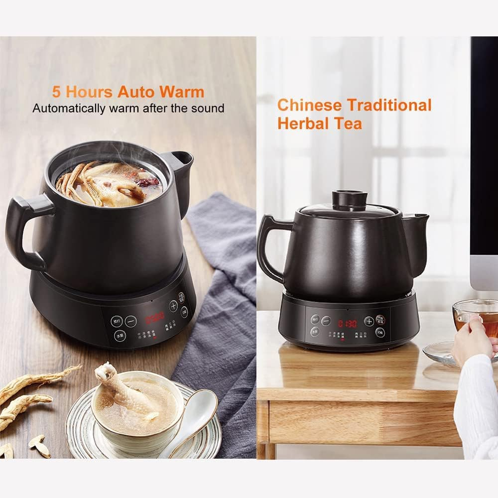 Jiuyang Health Pot Electric Kettle, 3L Health Medicine Pot Chinese Medicine Pot Multi-Function Tea Kettle High Temperature Ceramics Medicine Pot Decoction Stew Pot for Home