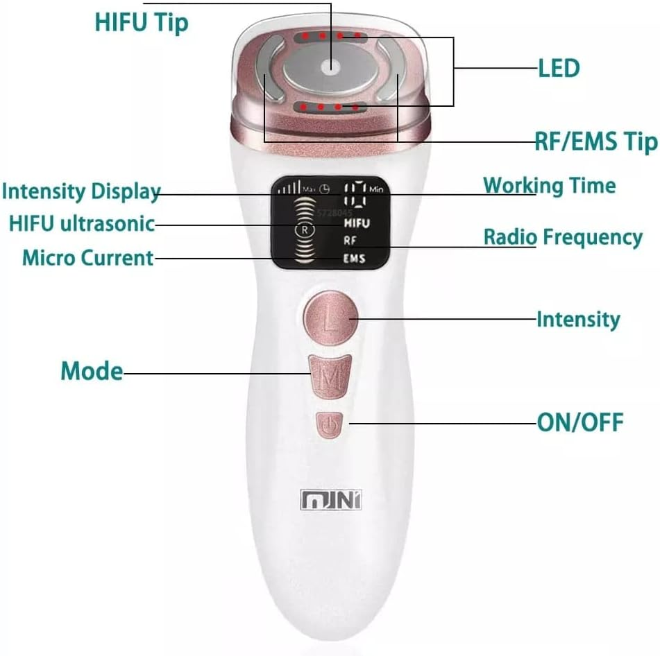 NEW Mini HIFU Machine Ultrasound Machine RF Fadiofrecuencia EMS Microcurrent Lift Firm Tightening Skin Wrinkle Skin Care Product (White) image number 4
