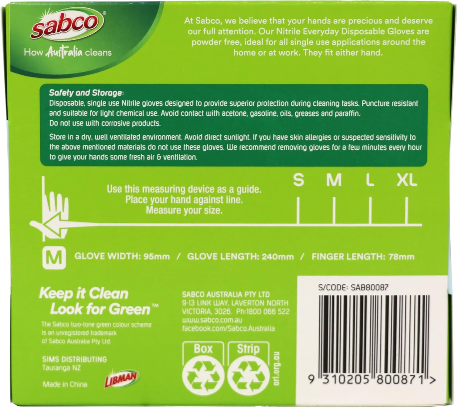 Sabco Nitrile Everyday Latex Free Disposable Gloves, Medium (Pack of 24) image number 1