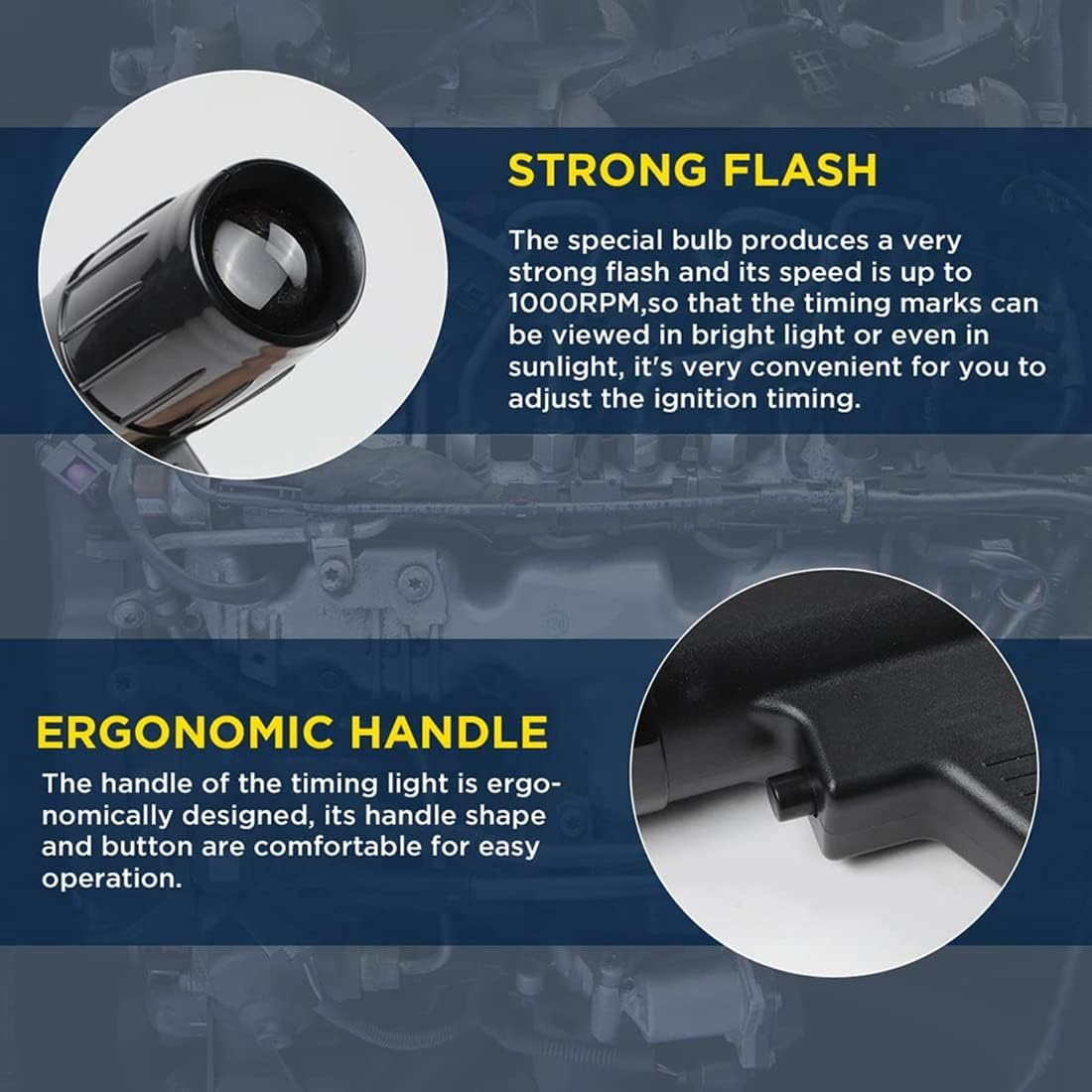 Timing Light 12V Ignition Timing Light Automotive Strong Flash Timing Lights, Overload Protection for Car, Motorcycle image number 6