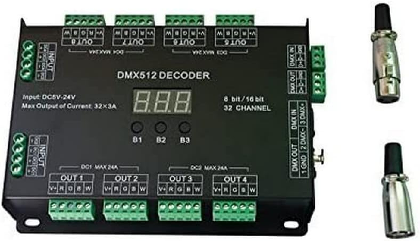 32CH RGBW DMX512 Decoder 8 Bit/16 Bit RGBW LED Controller 32 Channels Driver RGBW LED Strip Light DIM/CT/RGB/RGBW Controllder DC5V-24V - D4 image number 2