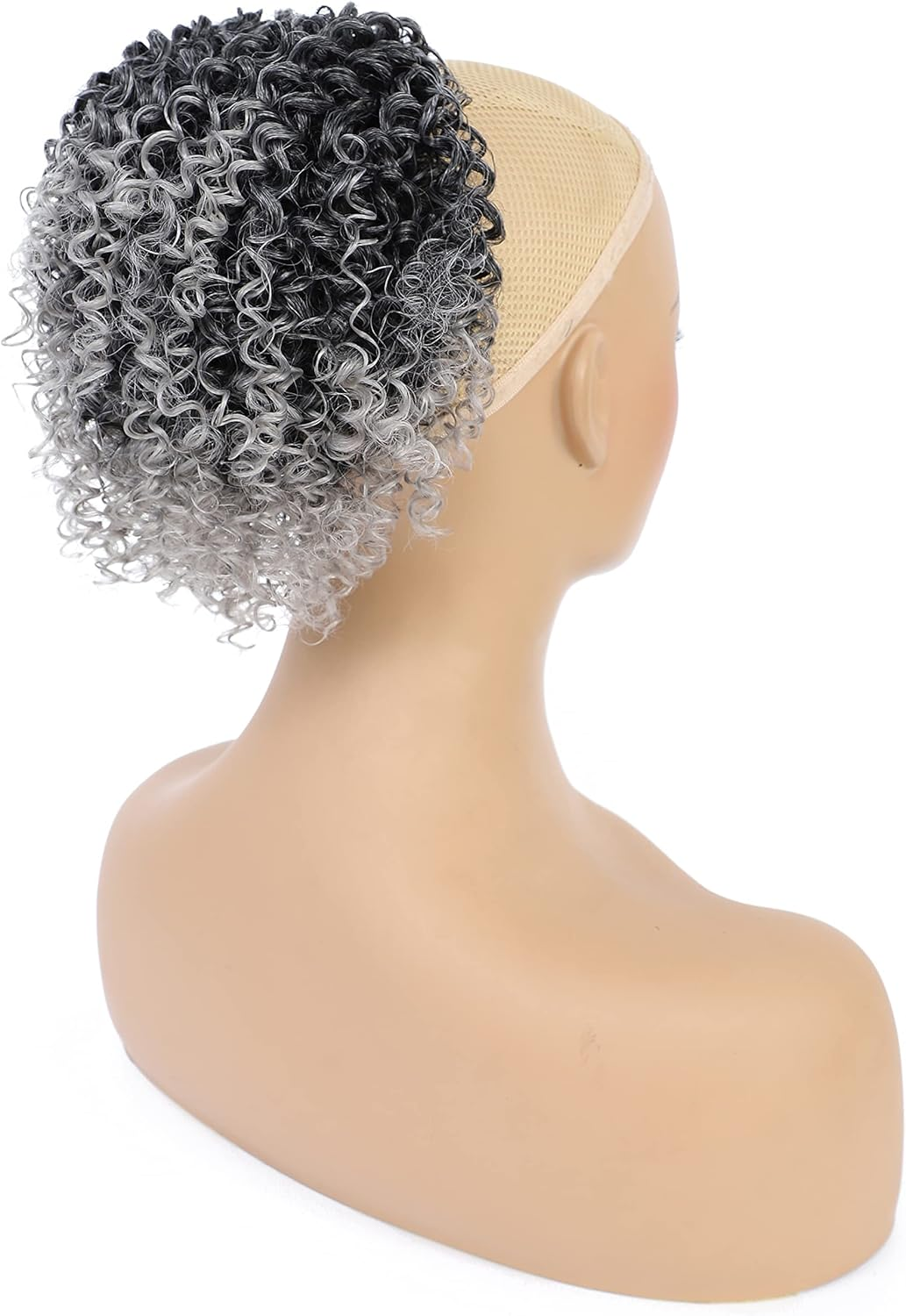 MNMNM Mawei-Zc-2X (Grey) Ponytail Extension Ponytail Hair Extension with Drawstring Afro Kinky Curly Drawstring Black Synthetic Fibre Hairpieces for Women 25 Cm image number 1