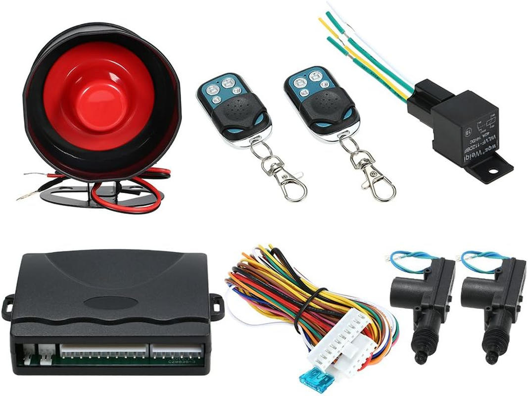 New Car Alarm + 2 Door Remote Central Locking Kit with Shock Sensor,Immobiliser image number 2