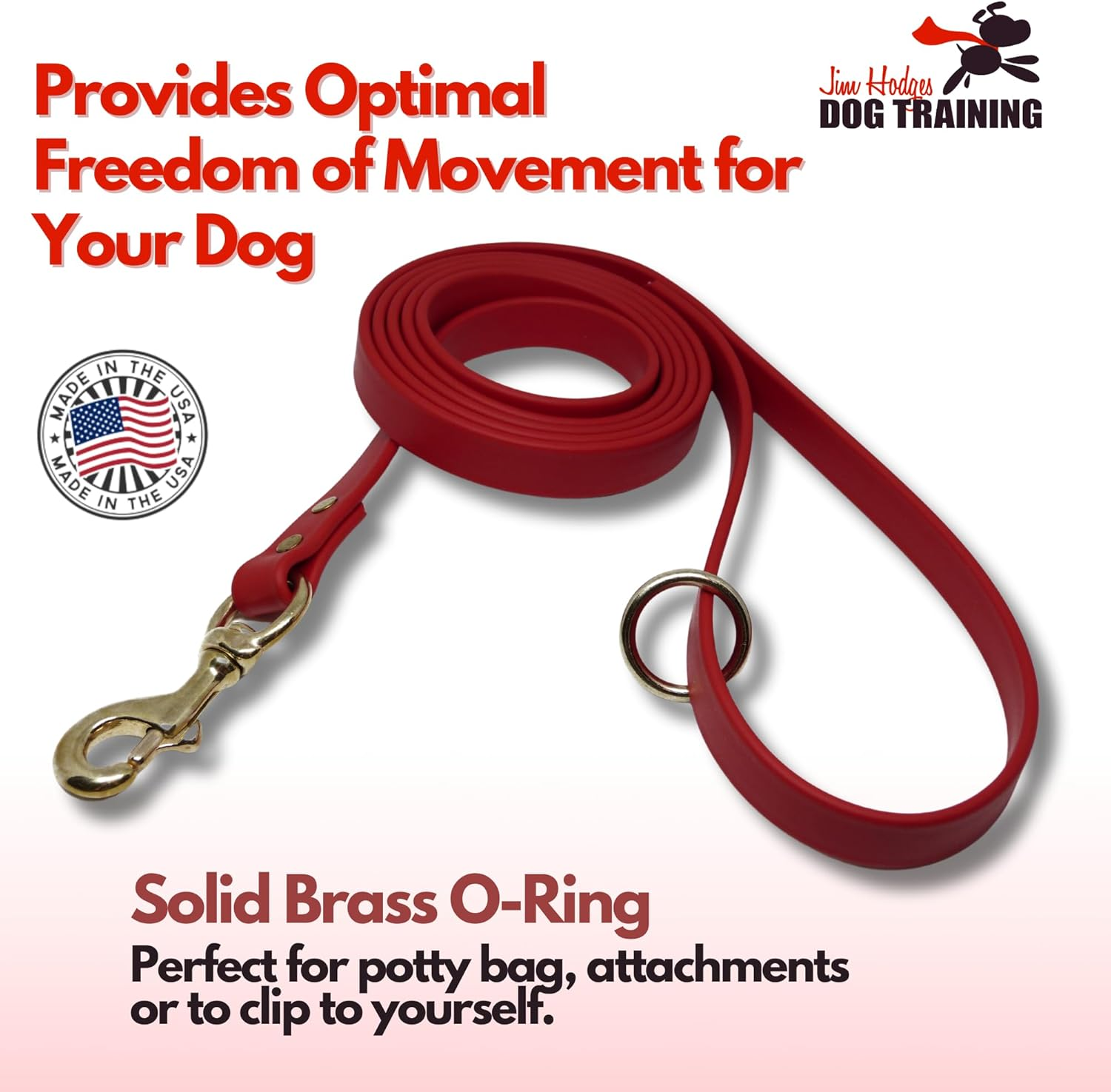 Jimhodgesdogtraining Gummy Dog Leash, Biothane, Dog Training Leash, Made in the USA, 6 Feet, Various Sizes & Colors image number 2