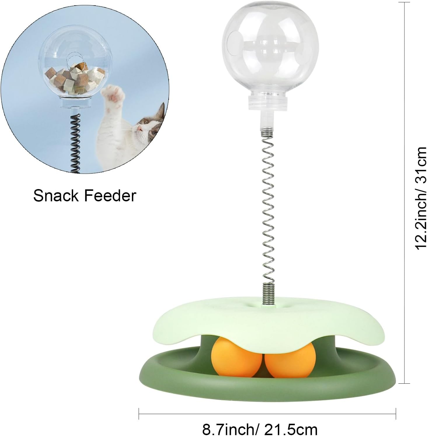BOMEI Pack Cat Tunnels for Indoor Cats,Collapsible Cat Tunnel Tubes Toys with Removable Mat， 2-In-1 Cat Tunnel Bed with Cat Toys for Cats,Rabbits (Green) image number 5