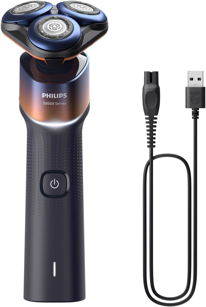 Philips Shaver 5000X Series, Wet and Dry Electric Shaver, Skinprotect Technology, 360 Flexing Head, 1 H Charging/5 Min. Quick Charge, P-Cap Silver, Model X5004/00