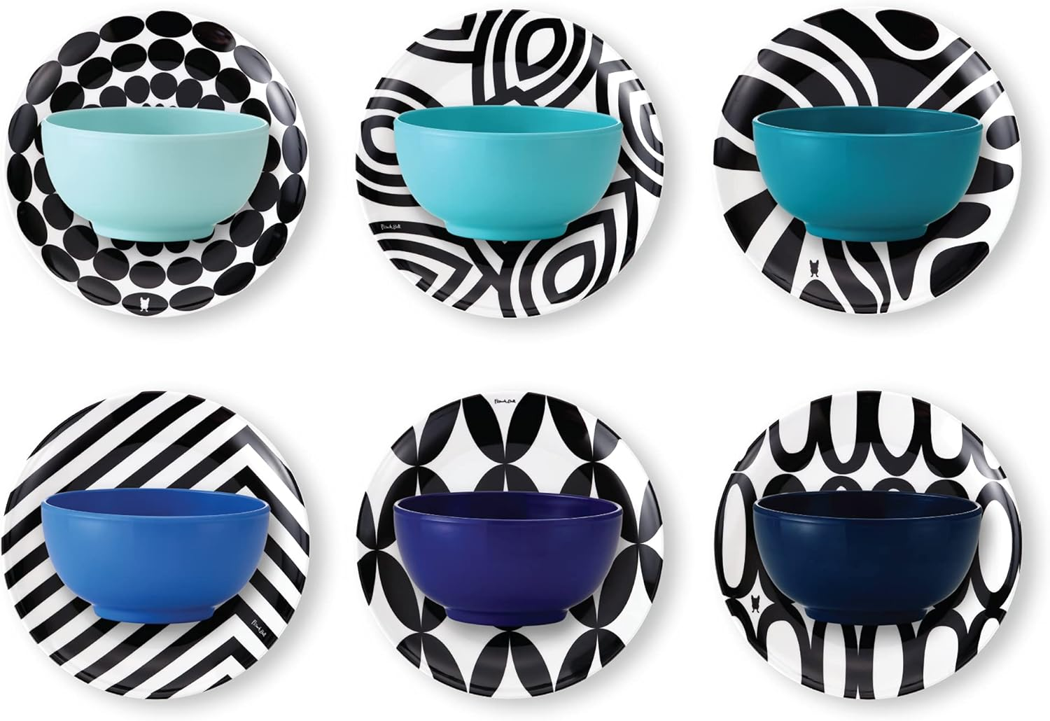 French Bull Melamine Mini Bowls for Snacks, Side Dishes, Dessert, Dipping Sauces or Ice Cream - Colorful Assorted Set of 6-10 Ounce - 4" Bowls - Shades of Blue image number 5
