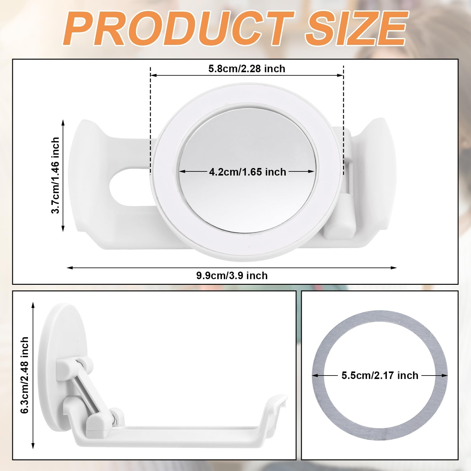 BOXOB Phone Holder for Stanley Cup 40Oz Quencher H1.0 H2.0 Lids, Hands Free Magnetic Foldable Mobile Phone Holder Tumbler for Stanley Cup Accessories Magsafe Phones - White image number 6