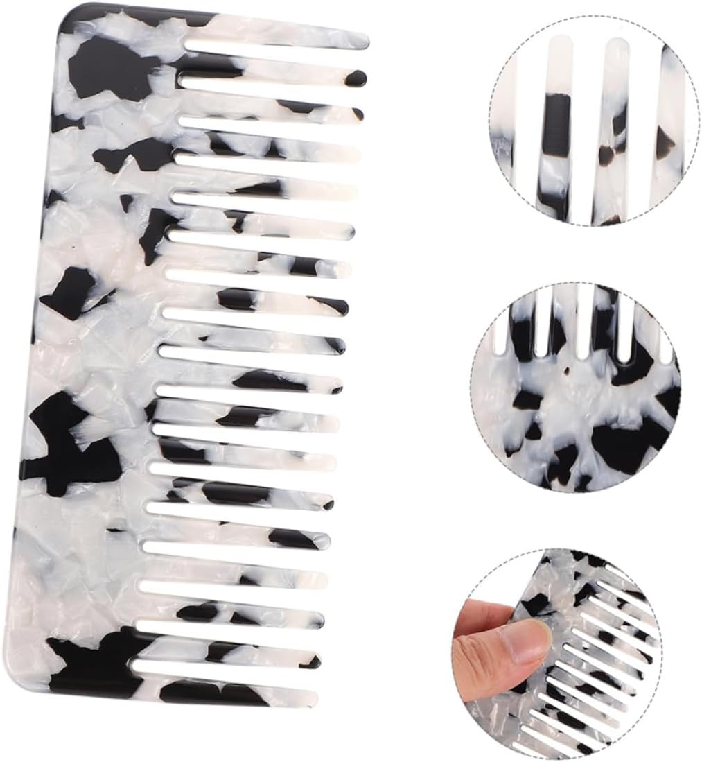 CANIGHT 2Pcs Fashionable Anti-Static Hair Combs Detangling Combs for All Hair Types Lightweight Acetate Design for Travel and Home Use image number 3