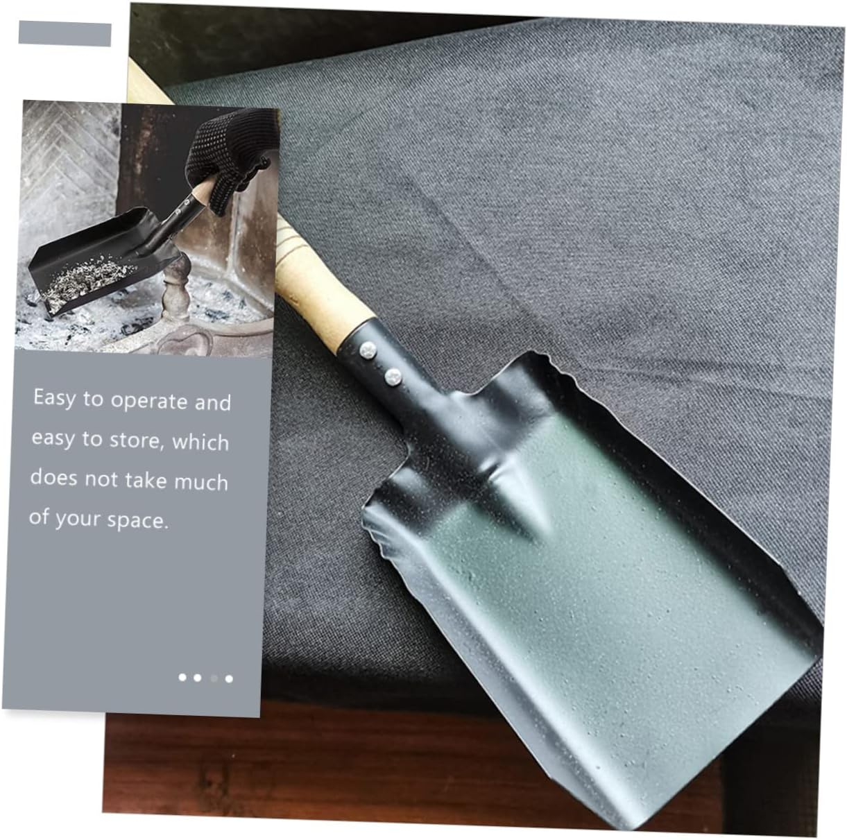 2Pcs Garden Shovel and Outdoor Soil Shovel Set Wooden Handle for Gardening Planting and Soil Digging Sturdy Tools for Weed Removal and Waste Cleaning image number 1