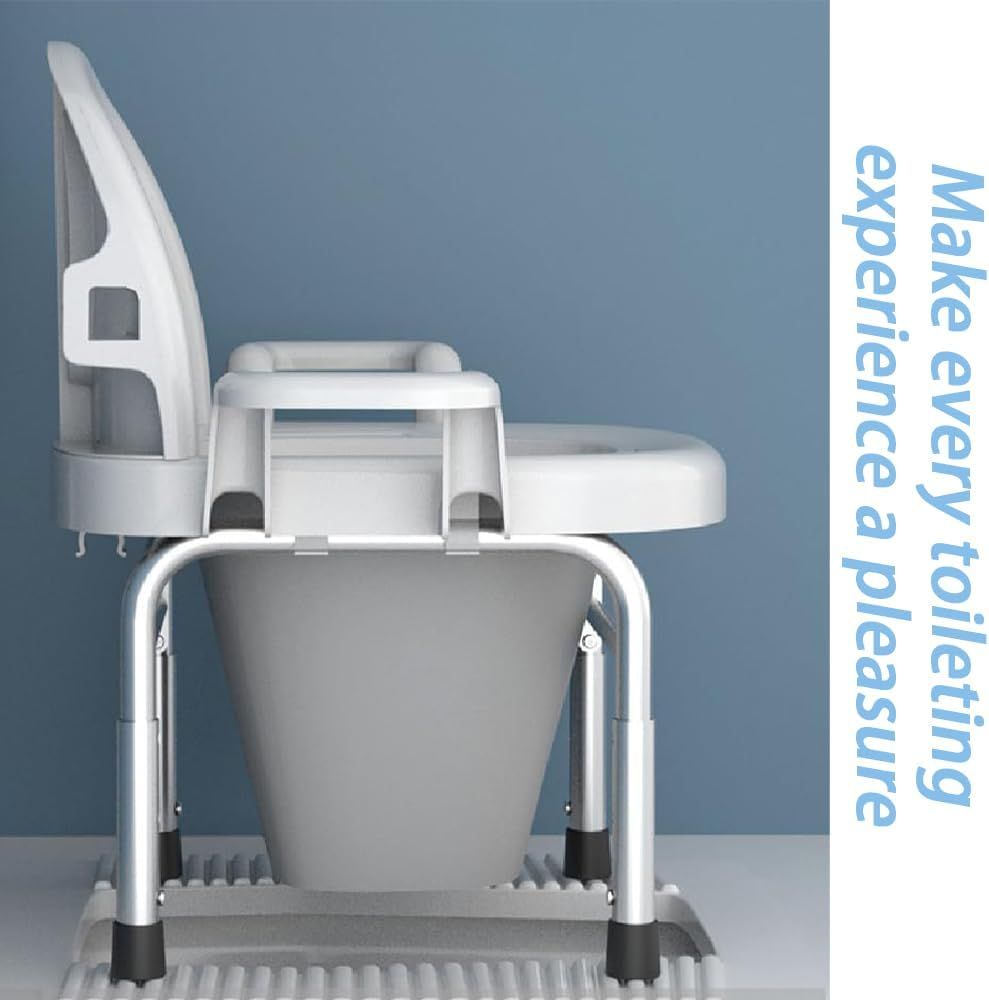 Bedside Commode,Portable Toilet,Adjustable Potty Chair,Commode Chair,Removable Bucket,For Elderly, Pregnant Women, Children, People with Reduced Mobility image number 2