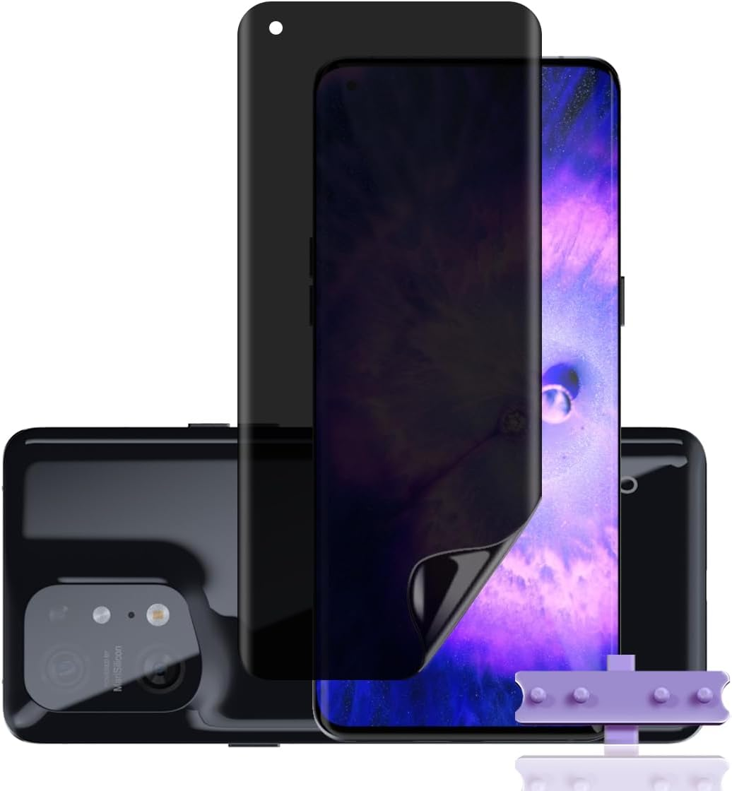 Rnnmeeko Privacy Screen Protector for Oppo Find X5 Pro, Anti-Spy Soft TPU Film, Tempered Glass Screen Protector image number 3