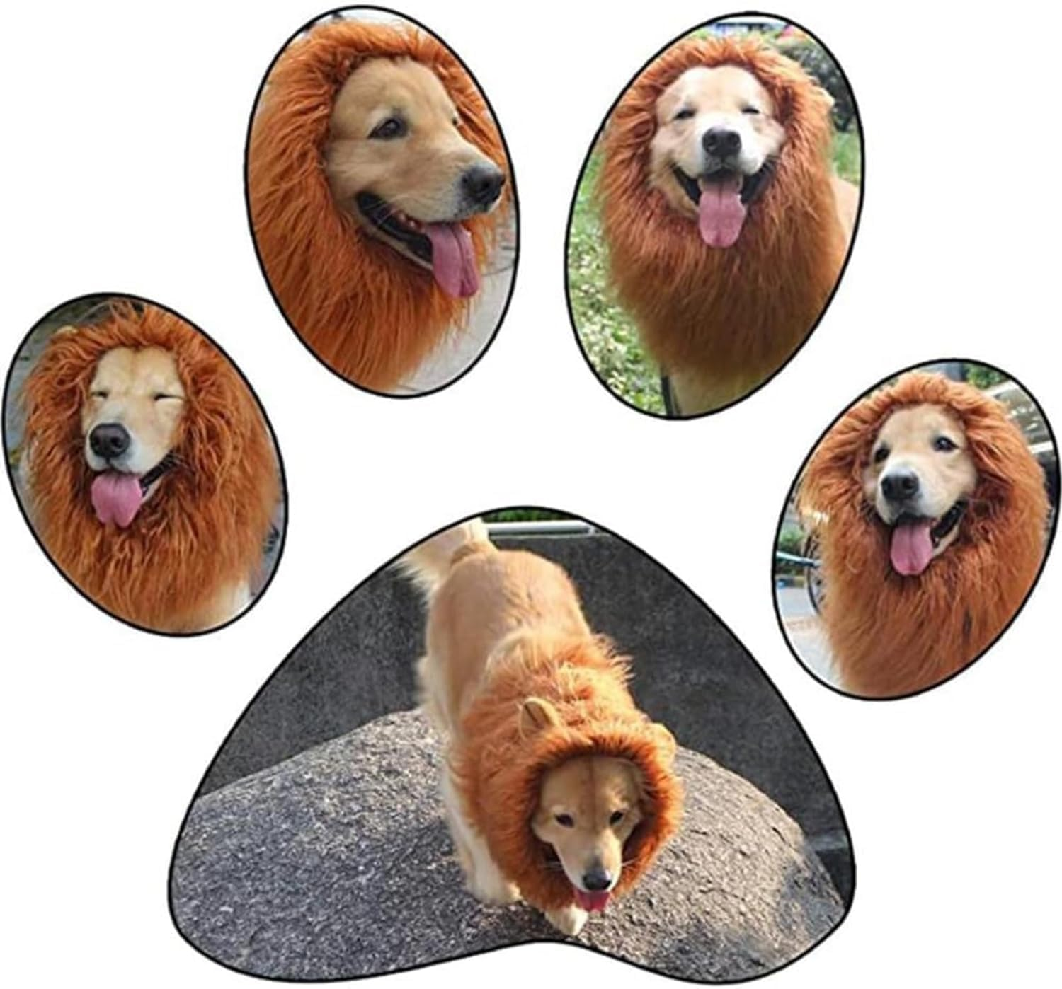 2024 Lion Mane for Dog, Dog Lion Mane Costume, Realistic Lion Mane Costume for Dog, Pet Clothes Adjustable Lion Mane Costume for Dog with Ears for Medium and Large Dog Dress up /180 image number 1
