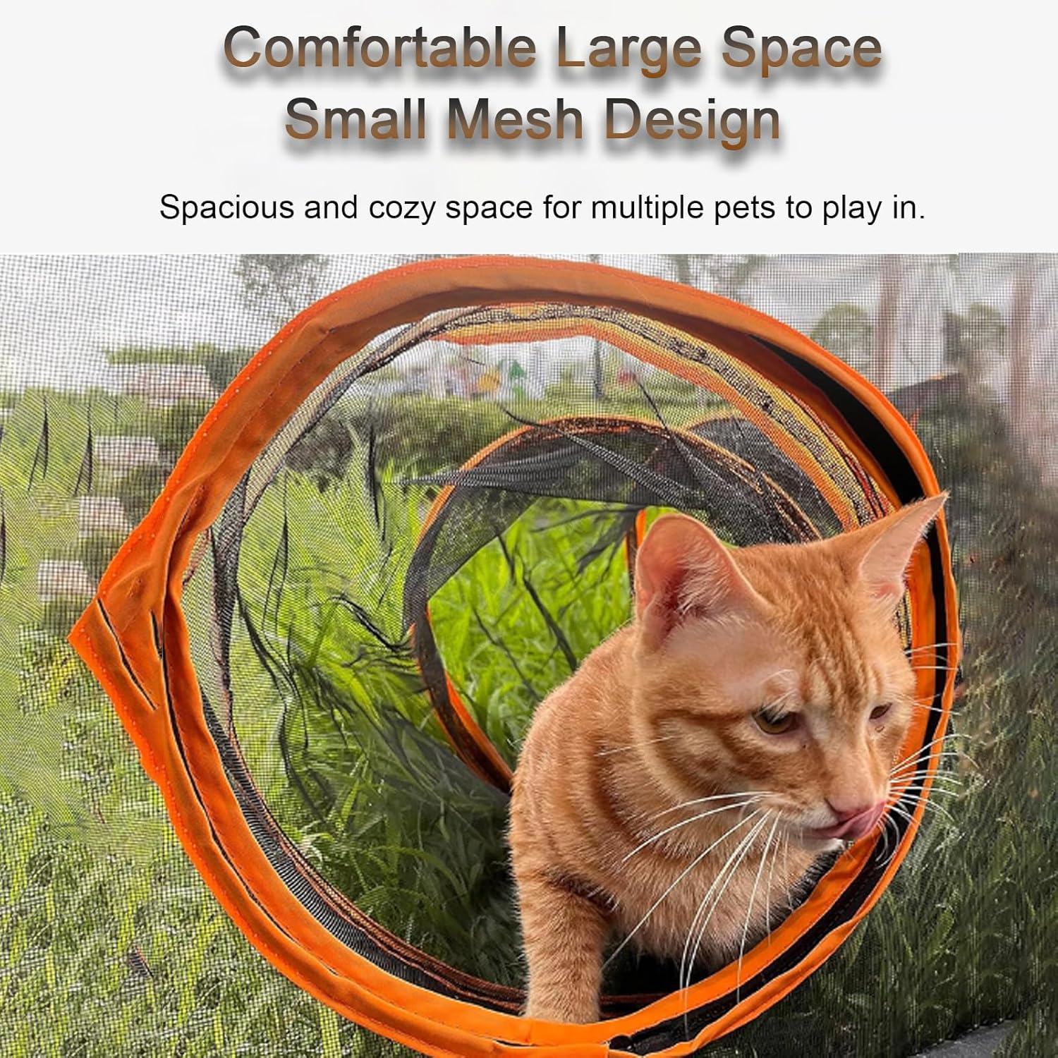Outdoor Cat Enclosures with Cat Tunnel, Pop up Portable Playpen for Cats, Foldable Outdoor/Indoor Cat House - Rabbits Ferrets, Small Animals Pet Tent image number 2