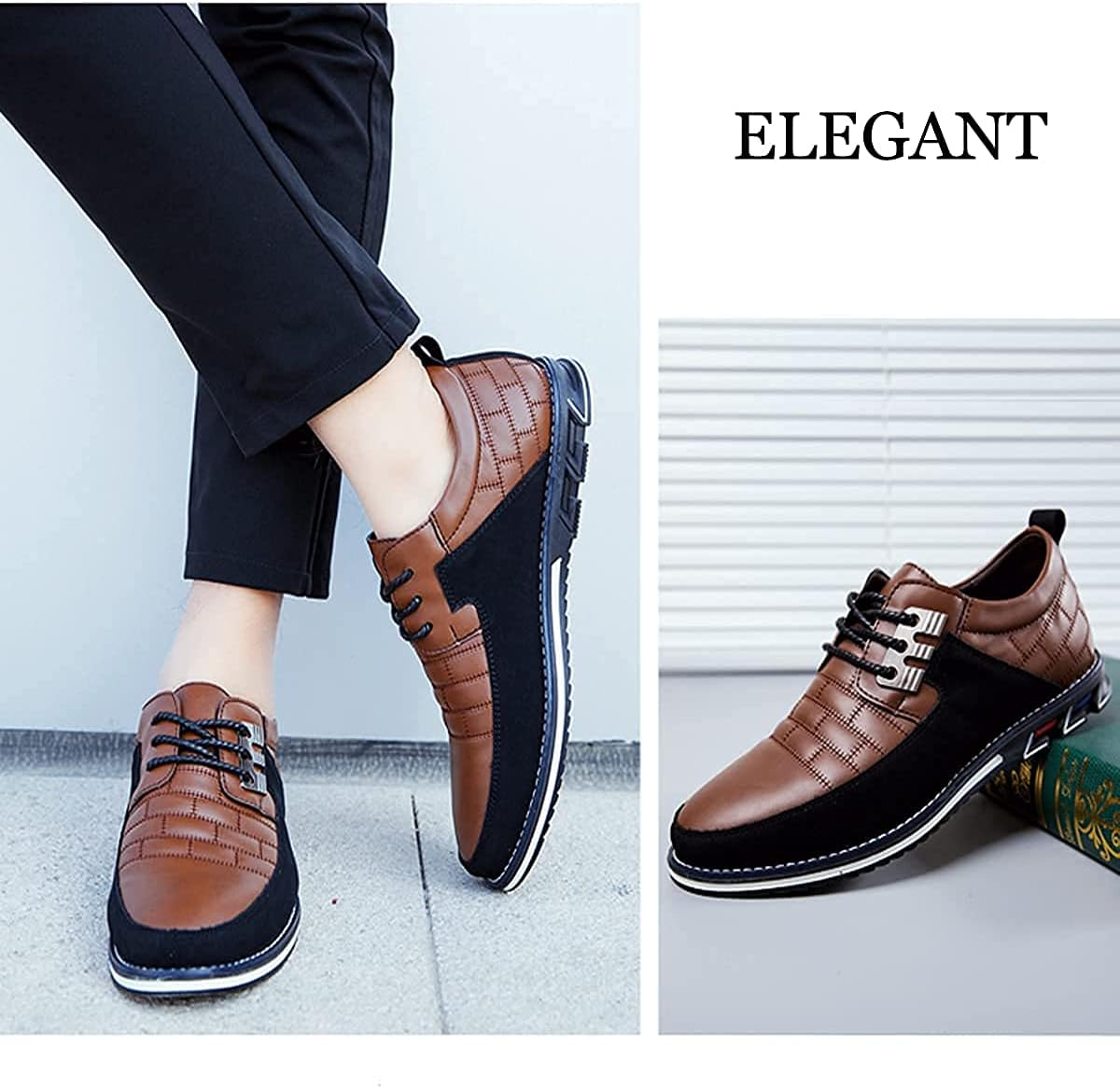 Men'S Leather Casual Shoes Driving Office Walking Loafers Lace up Slip-On Business Oxford Shoes Moccasin Breathable Luxury Classic