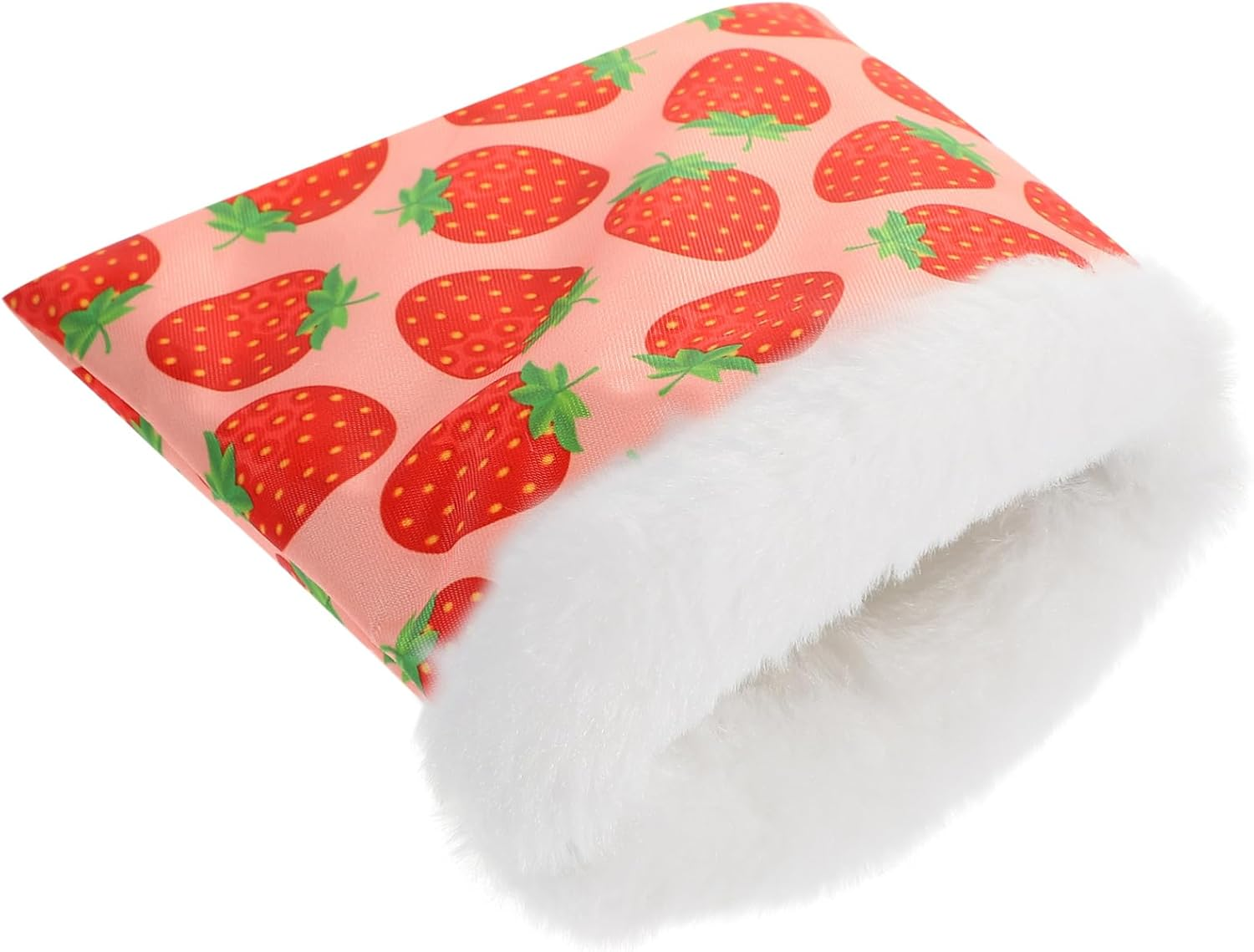 Hamster Winter Hideout Cotton Sleeping Bed Strawberry L Size Warm Sleep Pouch for Small Pets Guinea Pigs Chinchillas Sugar Gliders Hedgehogs Squirrels